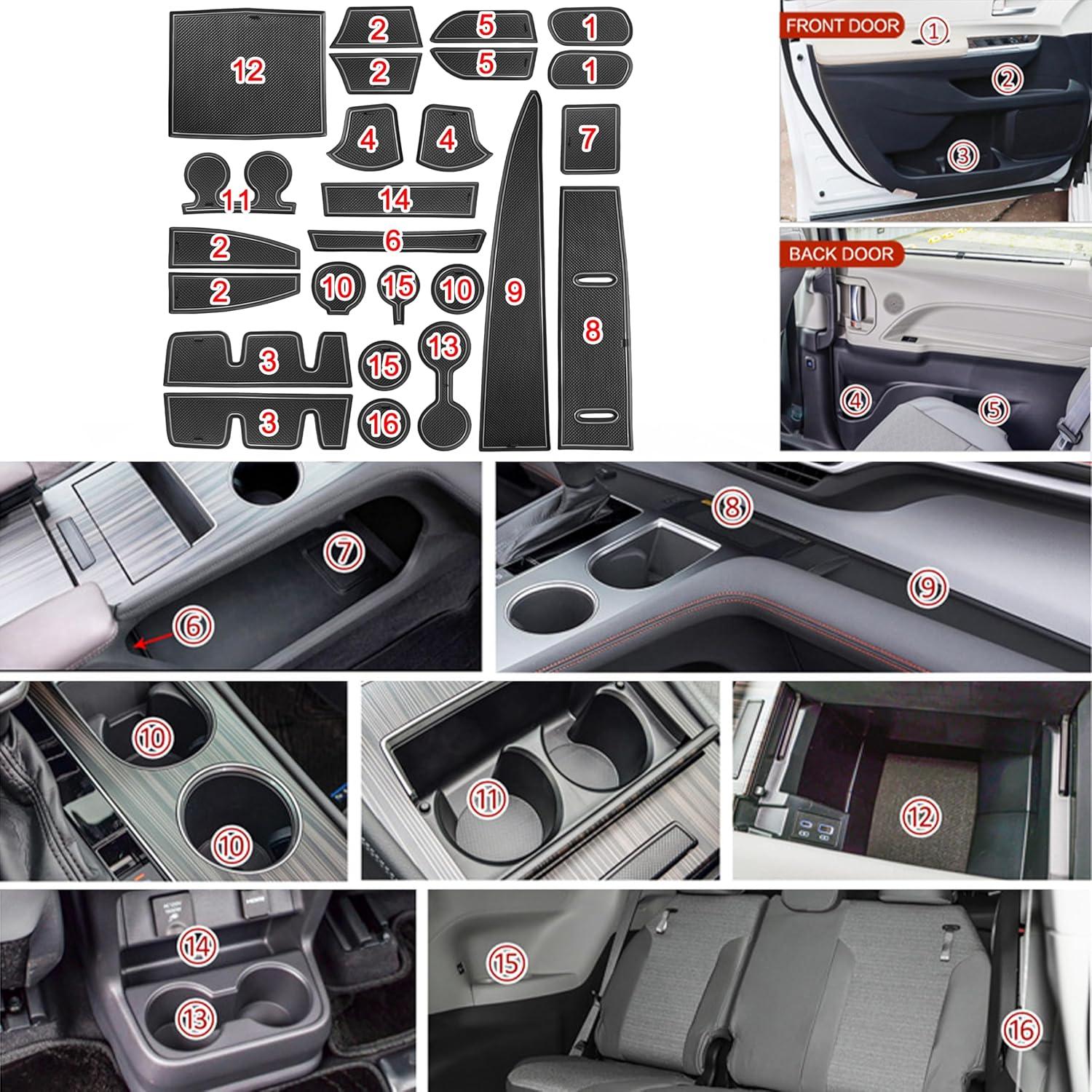 Inserto para Portavasos SENSHINE Toyota Sienna 2021-2025 Set 25 Piezas