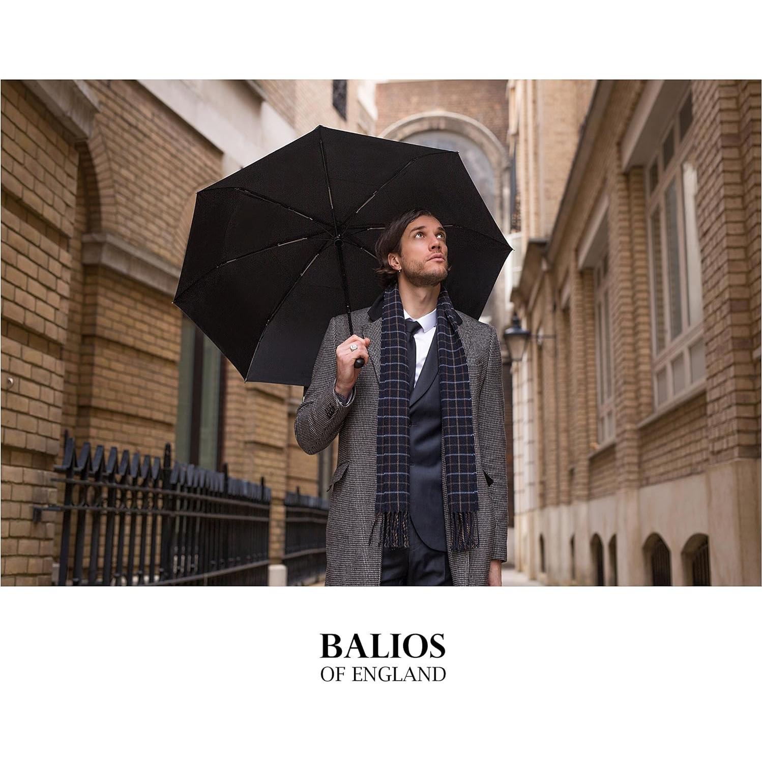 Paraguas Plegable Balios Golf Negro Mango Madera 116 cm