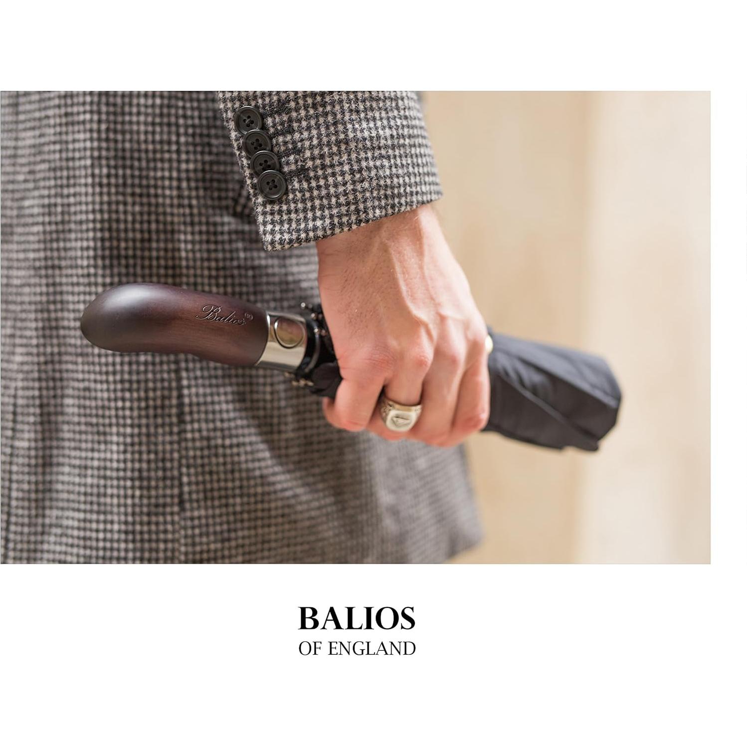 Paraguas Plegable Balios Golf Negro Mango Madera 116 cm