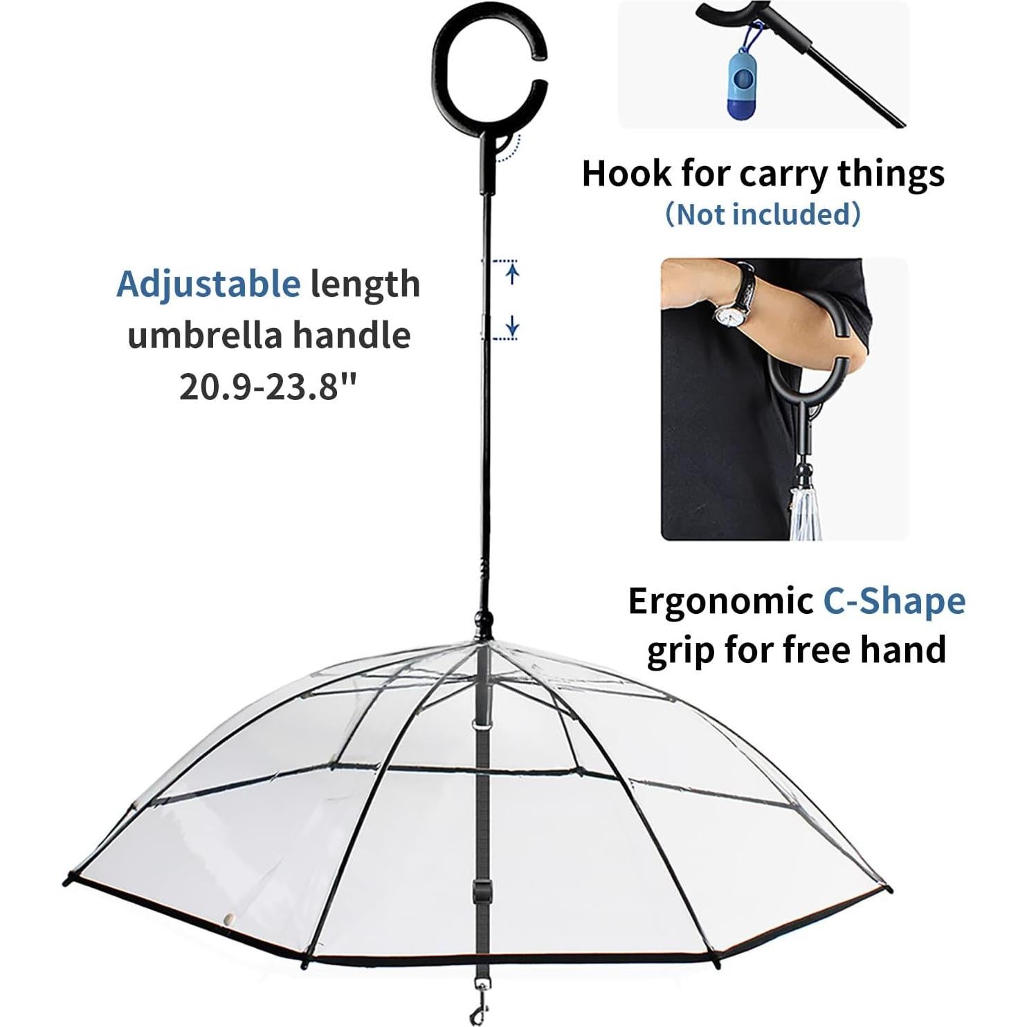 Paraguas para Perros LESYPET con Correa Ajustable 44x12cm