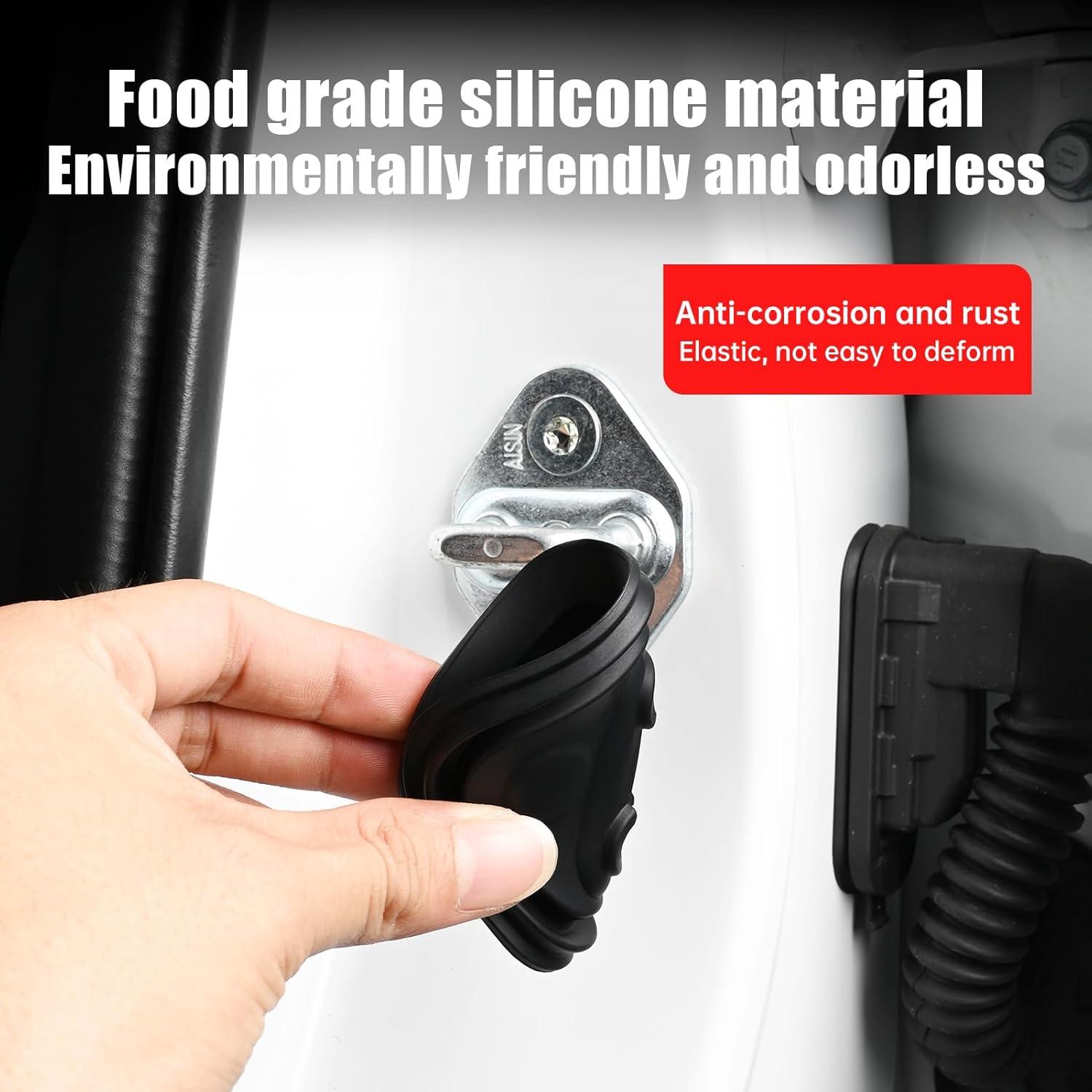 Automotive Silicone Door Lock Cover for 2024 2025 Toyota Land Cruiser 250 1958 Prado LC250 J250 Door Limiter Door Lock Protection Cover Interior Tuning Accessories Supplies