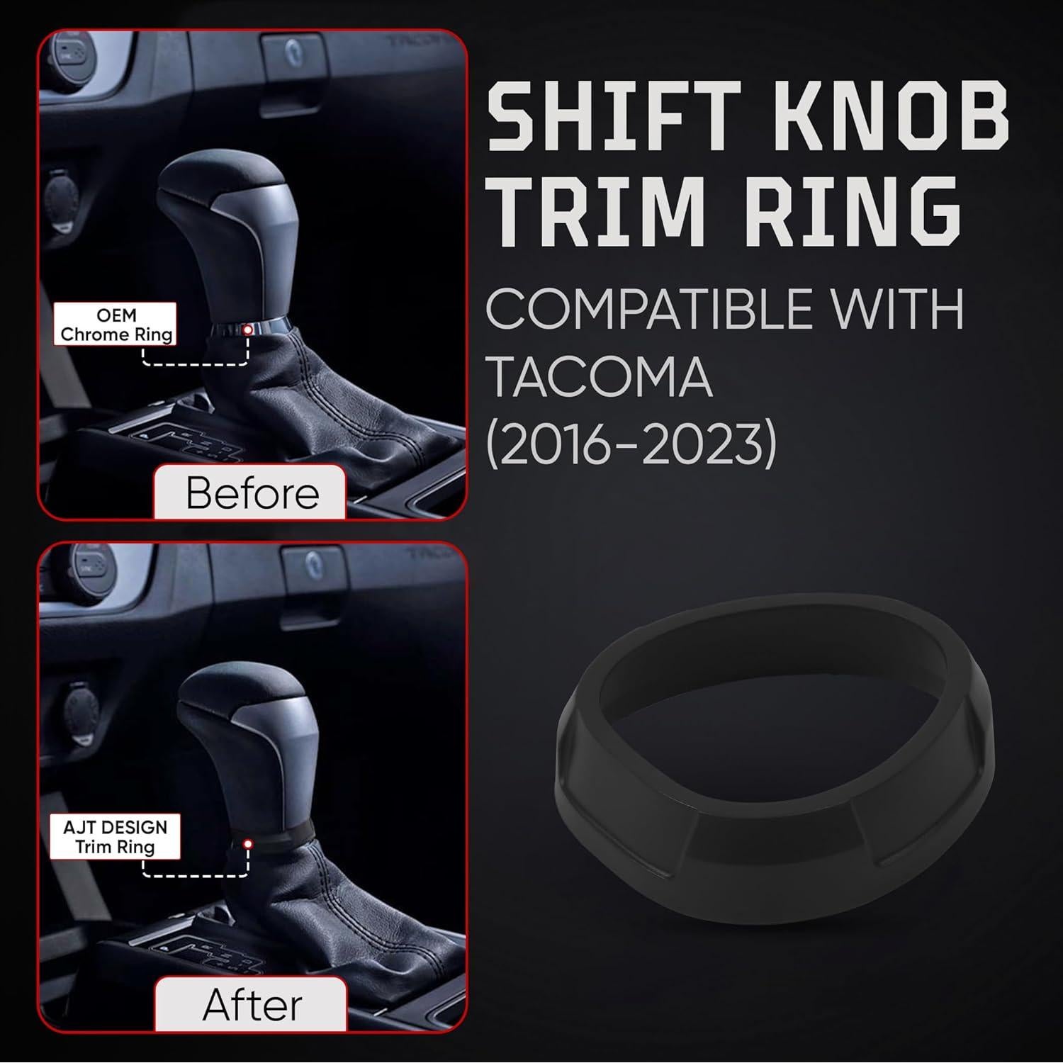 Anillo de Recorte de Perilla AJT Design para Toyota Tacoma 2016-2023