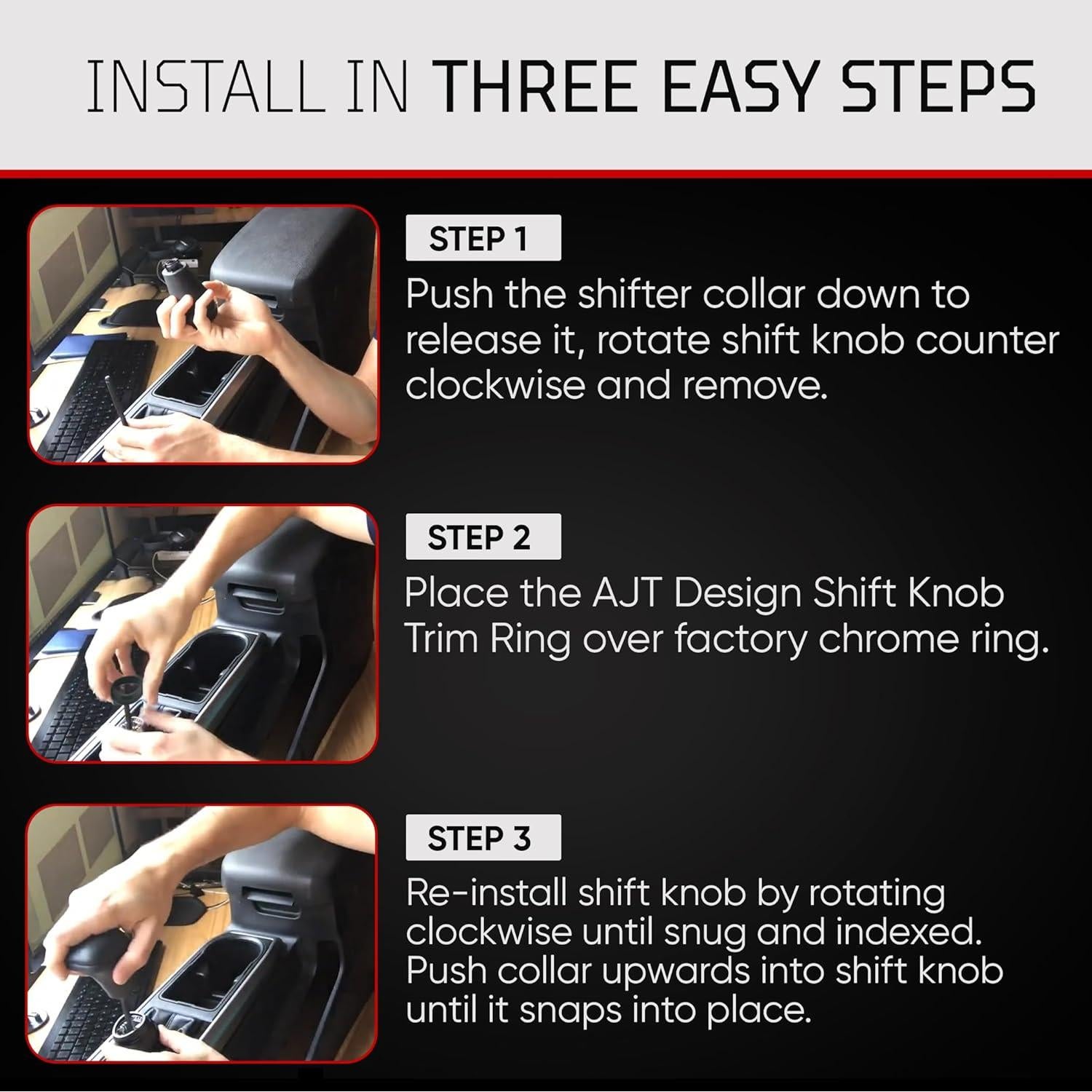 Anillo de Recorte de Perilla AJT Design para Toyota Tacoma 2016-2023