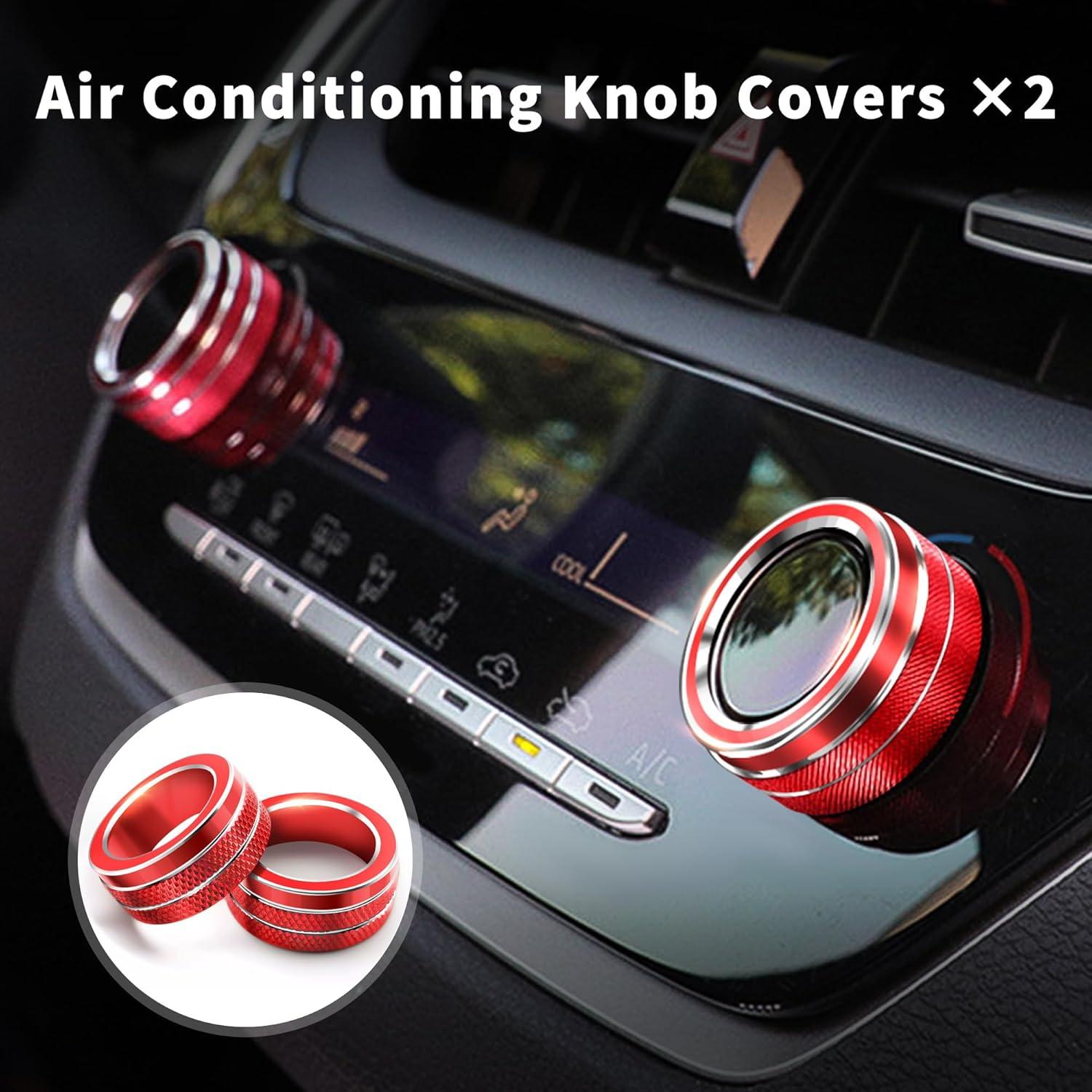 Cubierta de Perilla de Aluminio Polodunn para Toyota Corolla 2022-2025 - Rojo (4pcs)