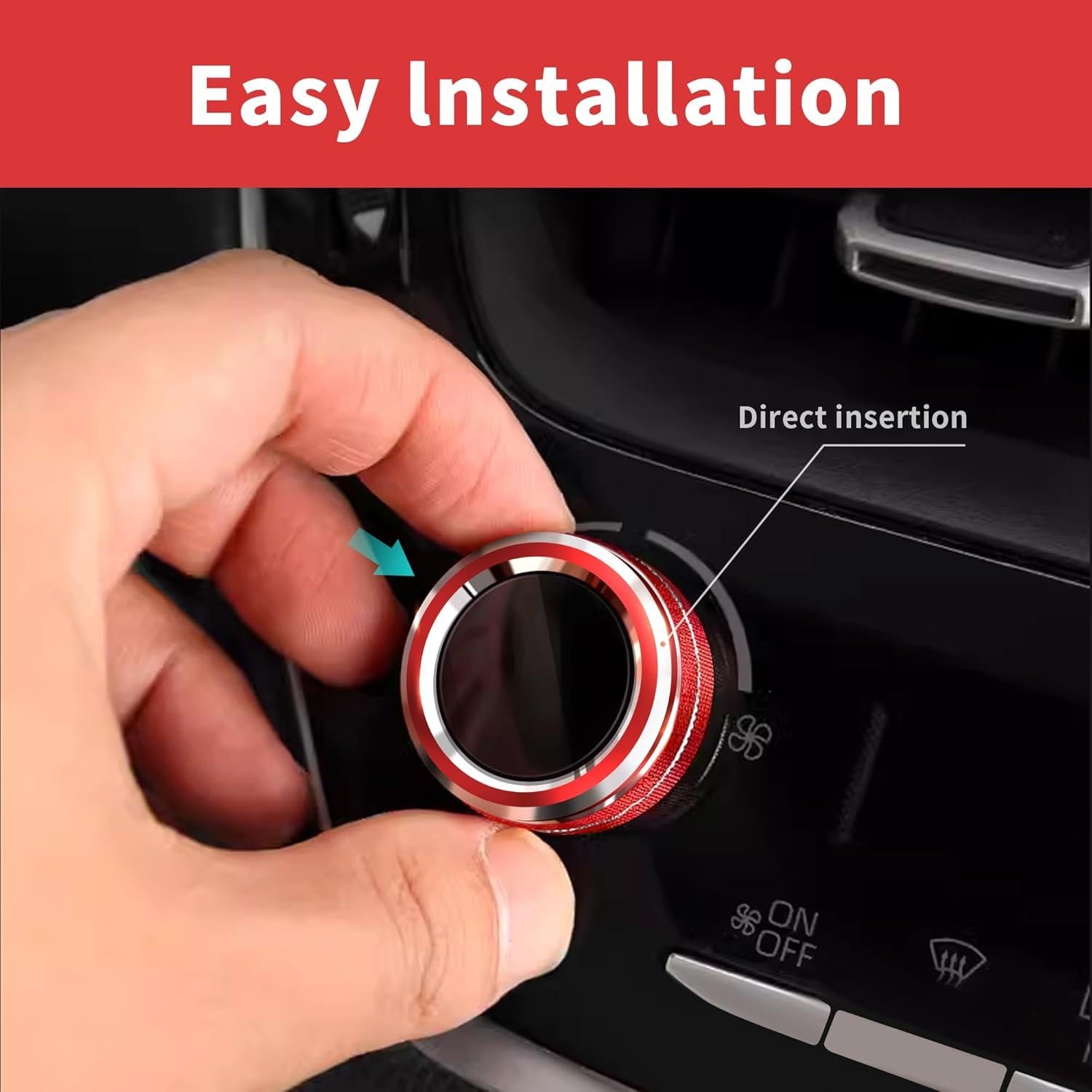 Cubierta de Perilla de Aluminio Polodunn para Toyota Corolla 2022-2025 - Rojo (4pcs)