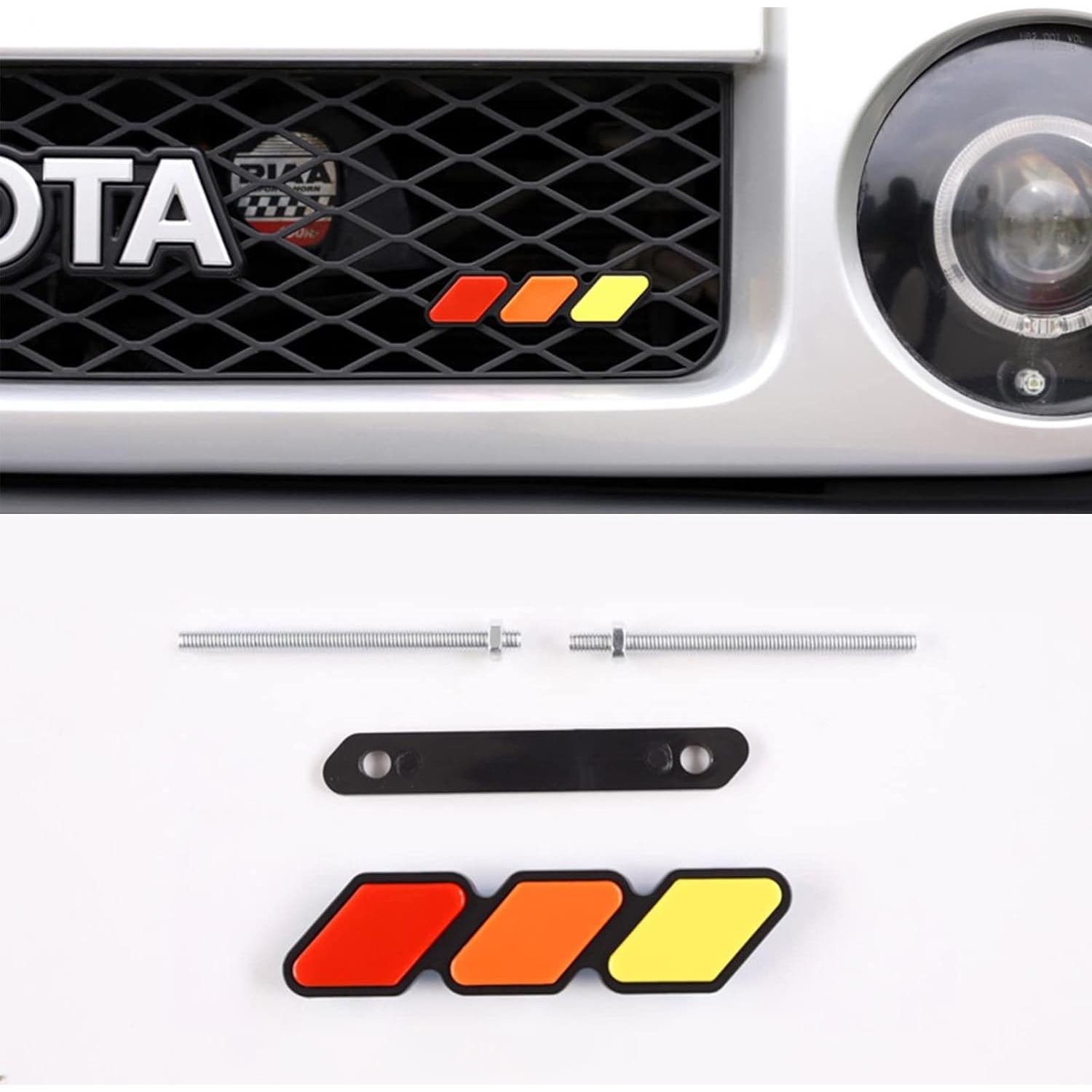 Emblema de Parrilla Tricolor Jawmoy para Toyota 4Runner Tacoma