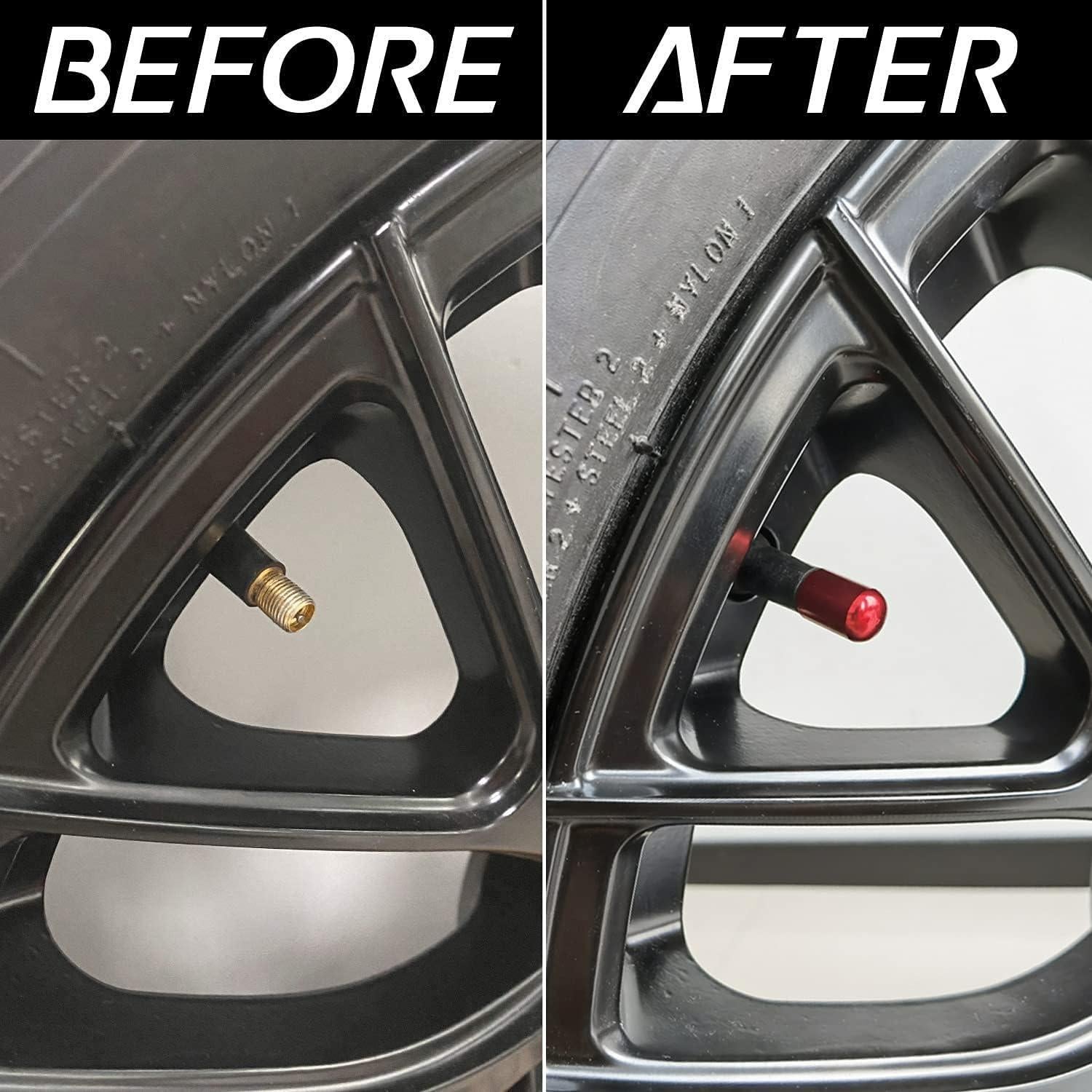 Tapones de Válvula JUSTTOP 4 Piezas Universal Rojo