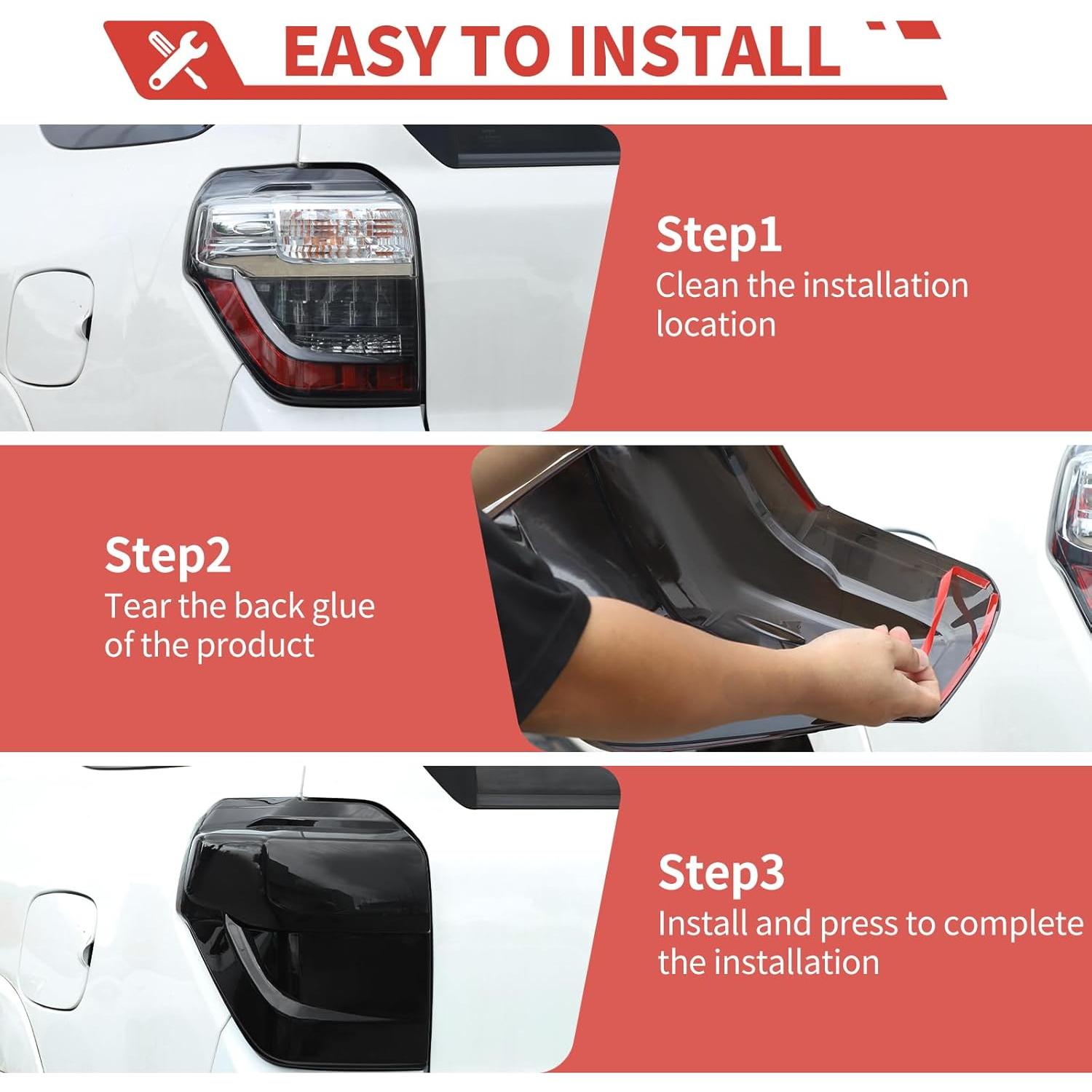 Cubierta de luz trasera ahumada Amayum para Toyota 4Runner