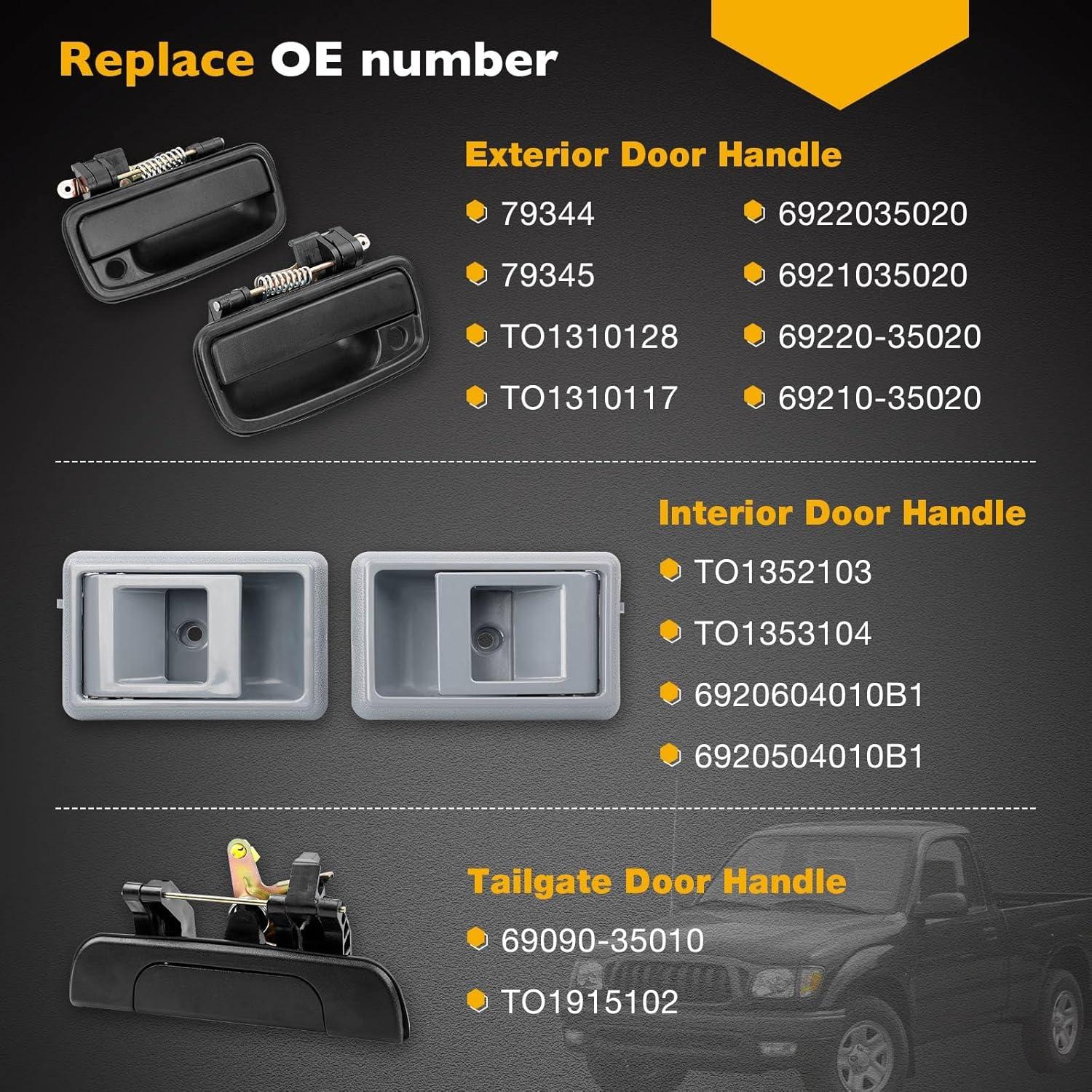 Kit de Manijas de Puerta Exterior e Interior Gledewen Toyota Tacoma 1995-2000