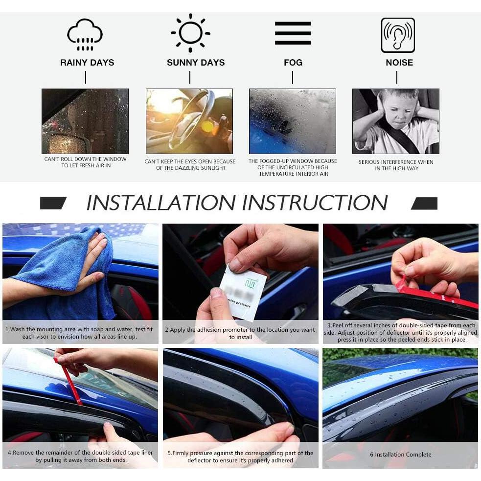 Viseras de Ventana IKON MOTORSPORTS para Toyota Camry 2018-2024