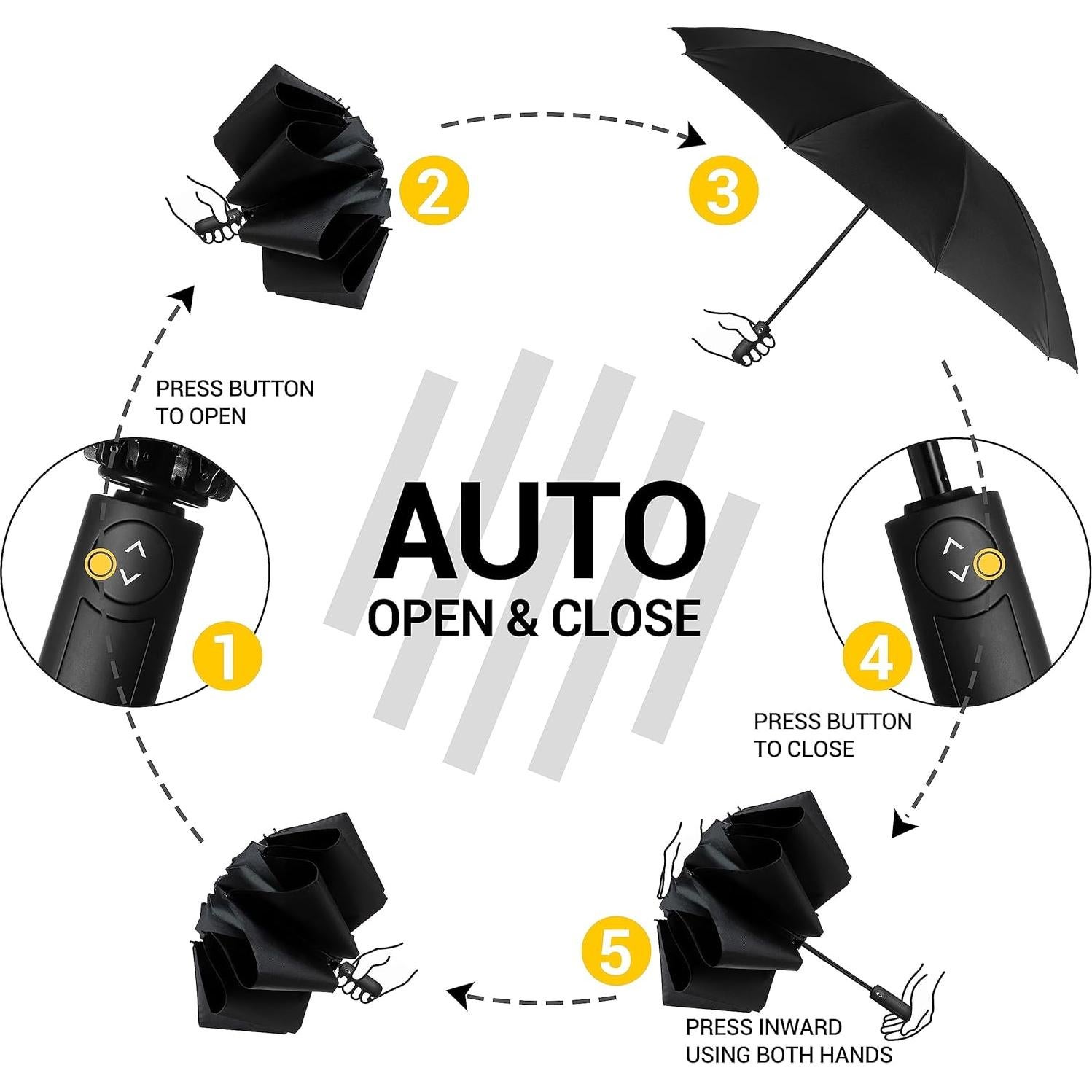 Paraguas Invertido Conlun Automático Compacto Verde 120 cm
