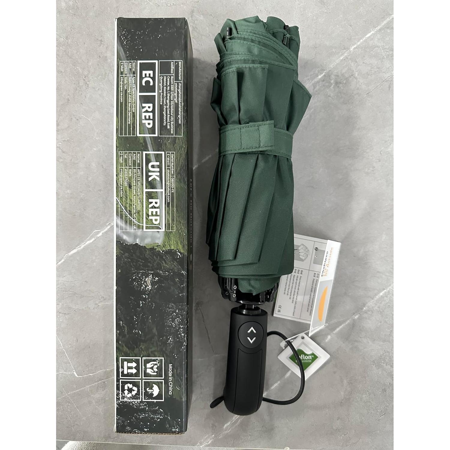 Paraguas Invertido Conlun Automático Compacto Verde 120 cm