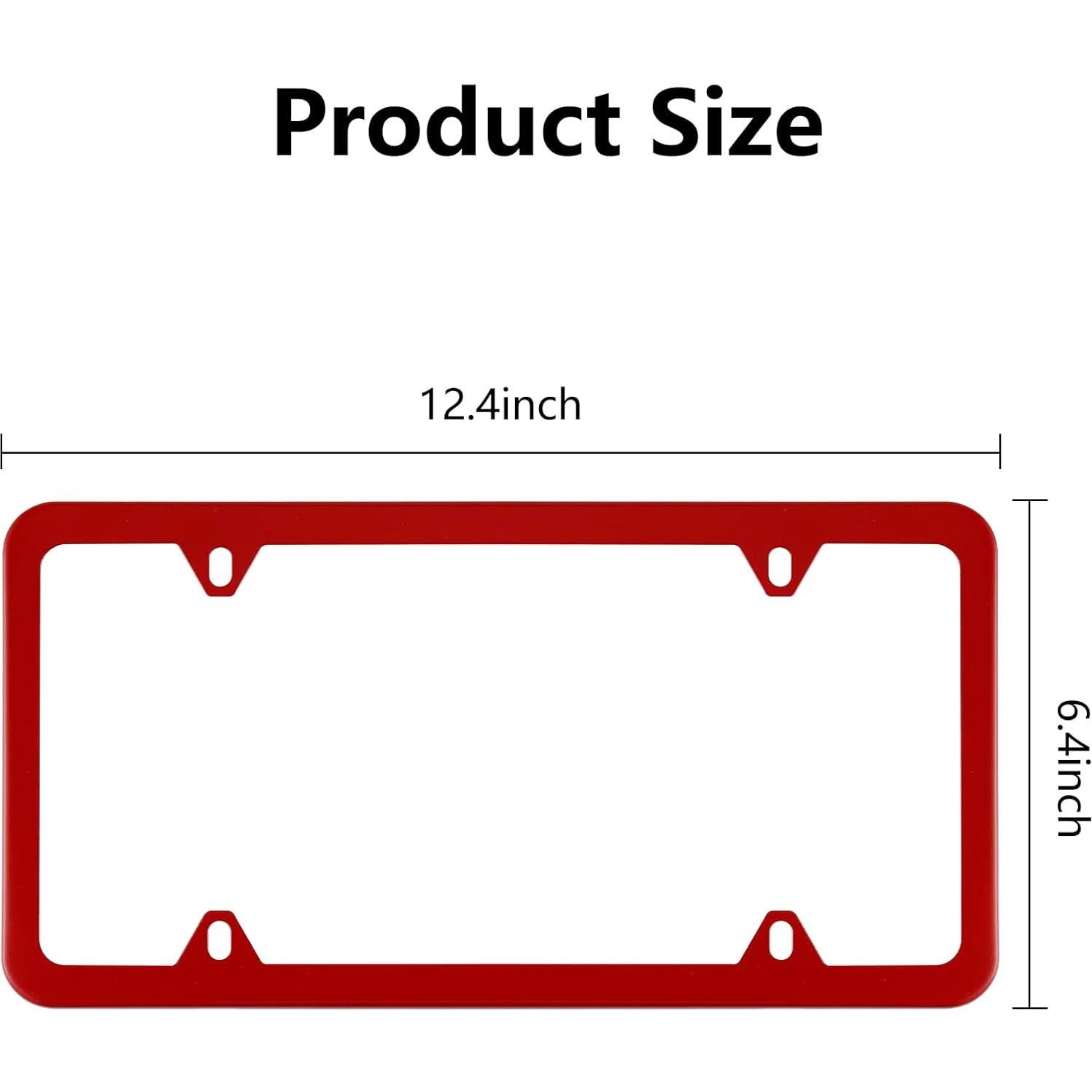 Marcos de Placas de Licencia Alpmosn 2 Pcs Acero Inoxidable Rojo