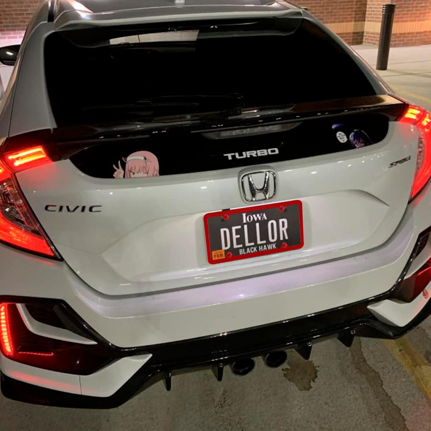 Marcos de Placas de Licencia Alpmosn 2 Pcs Acero Inoxidable Rojo