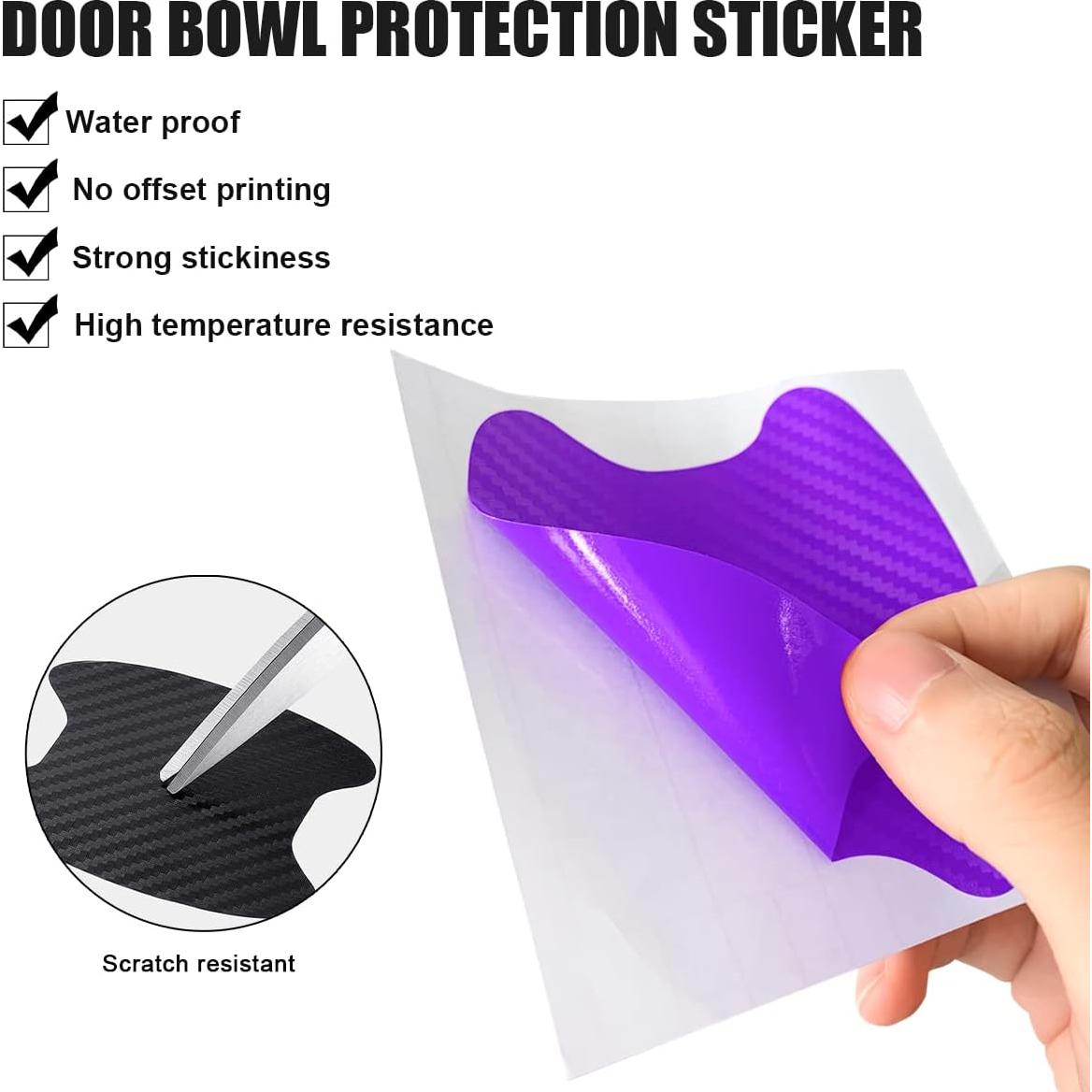 4 Calcomanías de Taza para Manijas de Auto 8sanlione Púrpura