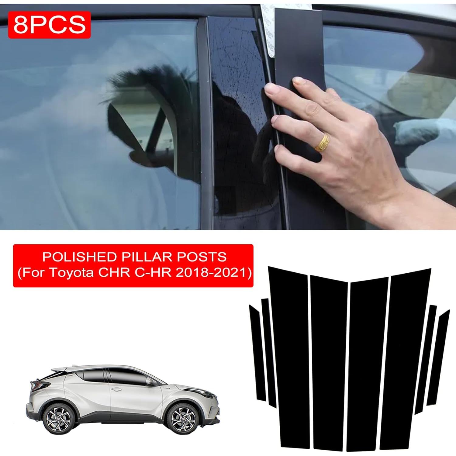 8PCS Cubierta de B-Pilares Ventana Toyota CHR 2018-2021