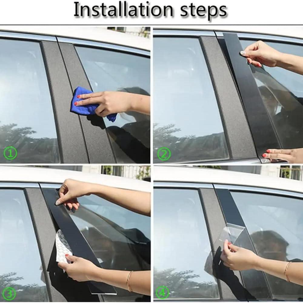 8PCS Cubierta de B-Pilares Ventana Toyota CHR 2018-2021