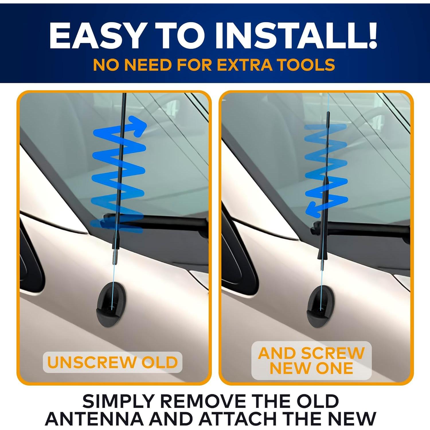 Mástil de Antena Toyota Sienna 2004-2015 Negra 23 cm