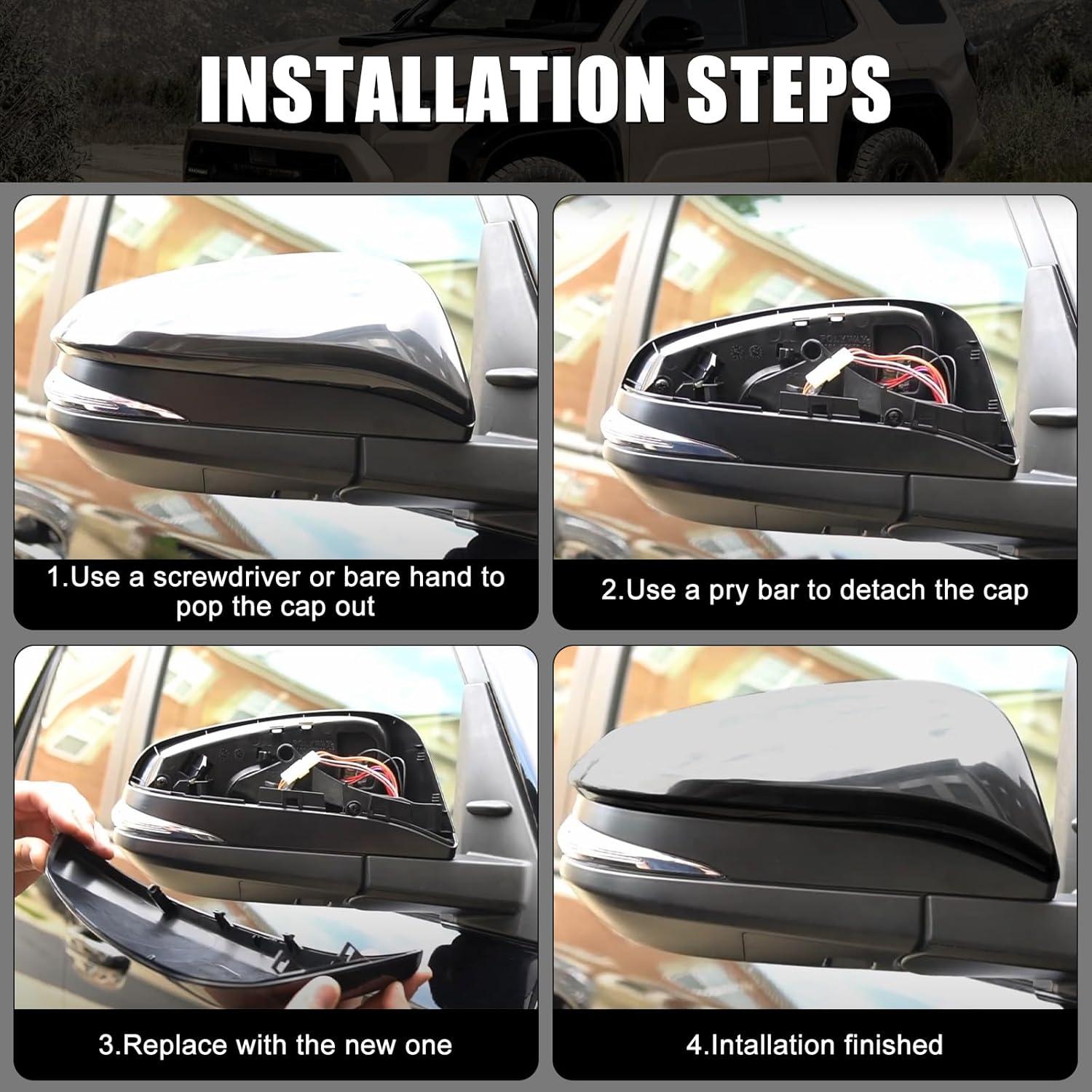 Cubiertas de Espejo Sportuli Negro para Toyota 4Runner y Rav4