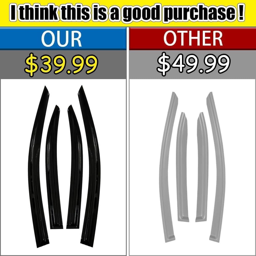 Deflectores de lluvia adhesivos LETINGFAR para Toyota Corolla 2020-2024