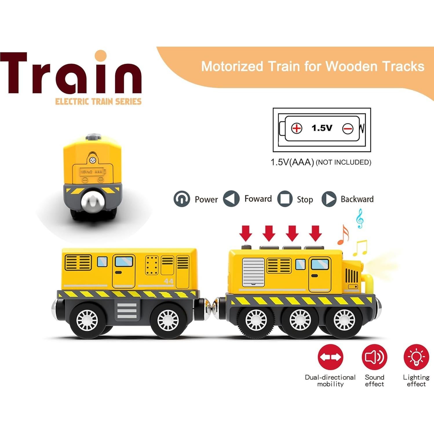 Juego de tren motorizado May & Z para vías de madera