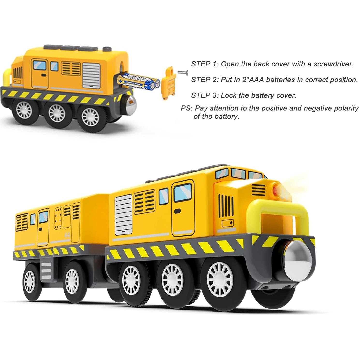 Juego de tren motorizado May & Z para vías de madera