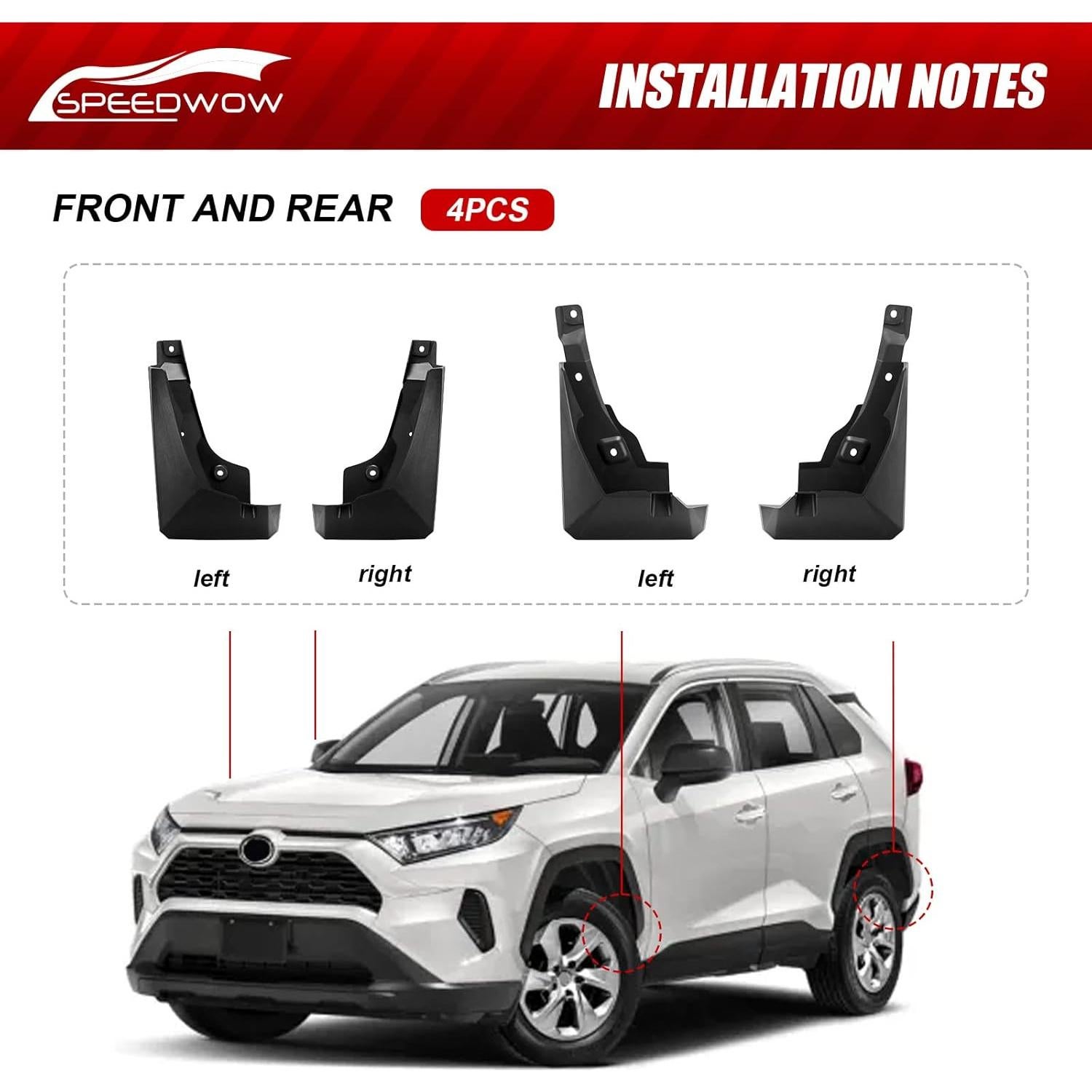 Guardas de Barro SPEEDWOW para Toyota RAV-4 2019-2022