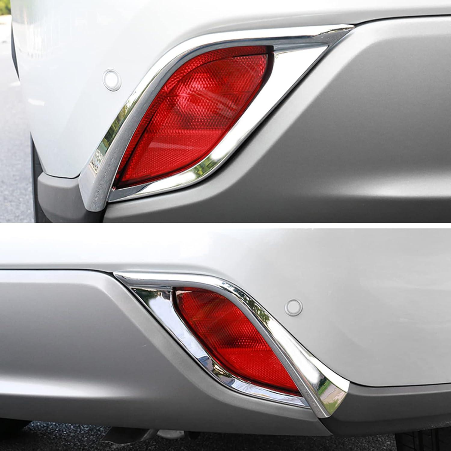 Tocatus for Toyota Highlander 2020 2021 2022 2023 2024 2025 Rear Bumper Fog Light Cover Trim Exterior Accessories, ABS Chrome 2pcs