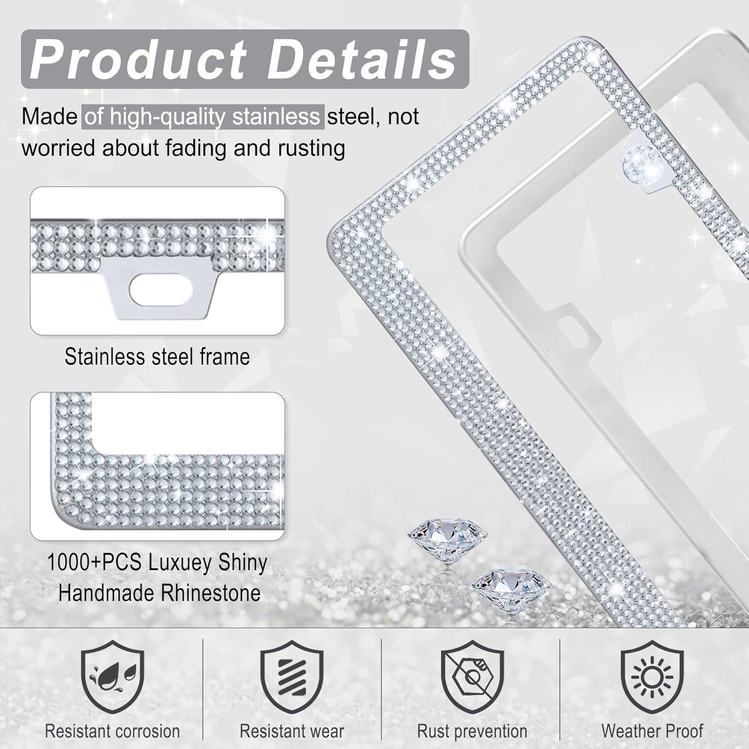 Marco de Placa de Licencia Amiss 2Pack Cristales Blanco