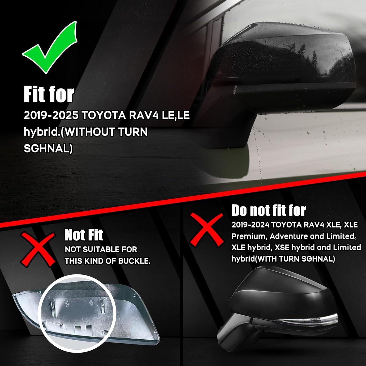 Cubierta de Espejo Sportuli Negra Brillante para Toyota RAV4 2019-2025