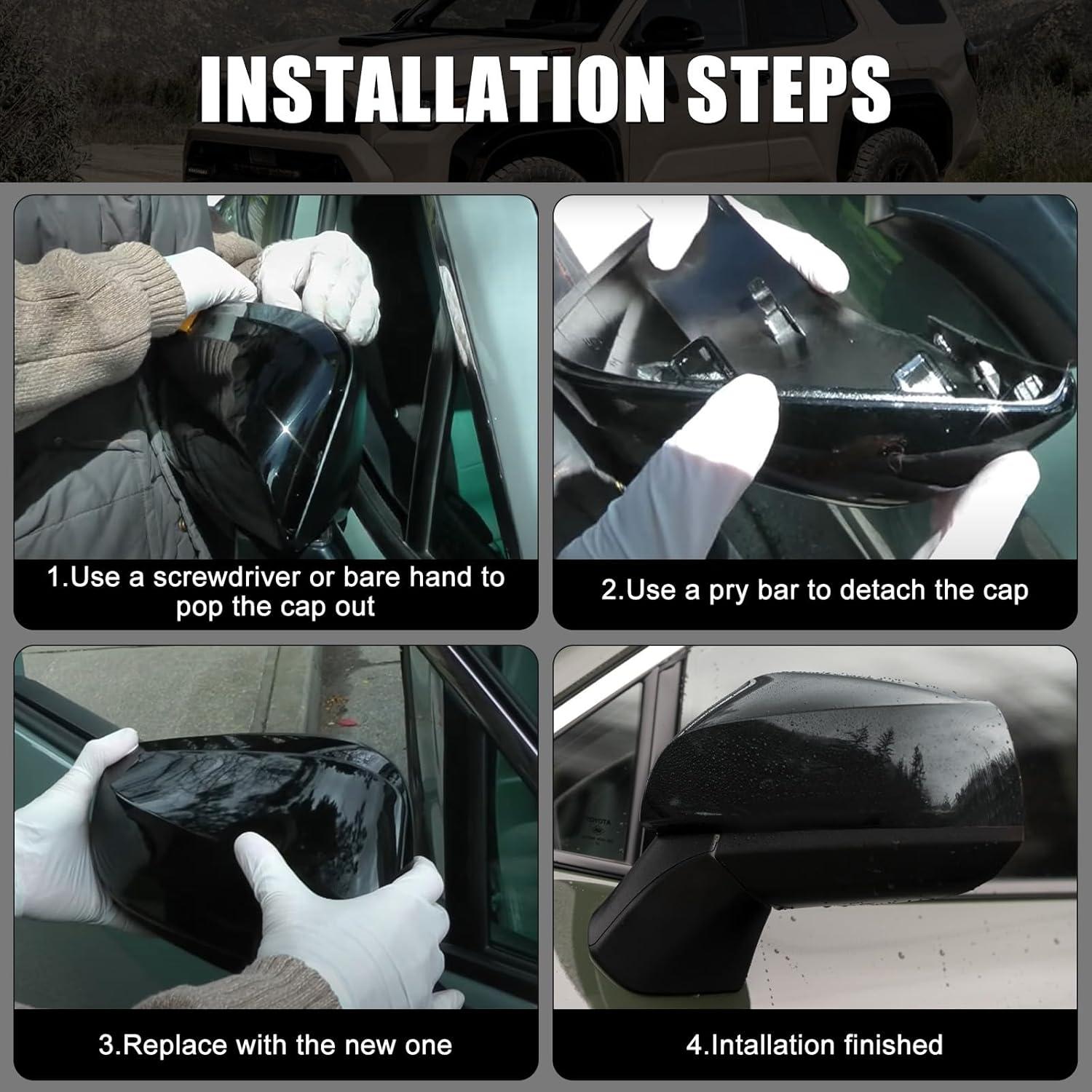 Cubierta de Espejo Sportuli Negra Brillante para Toyota RAV4 2019-2025