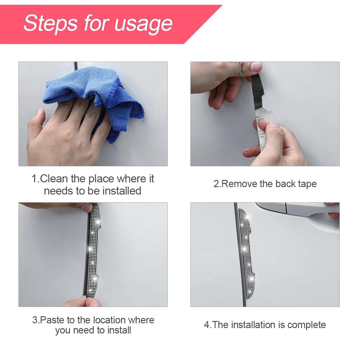 4 Protectores de Rasguños para Manijas de Puerta BLAU GRUN Rojo