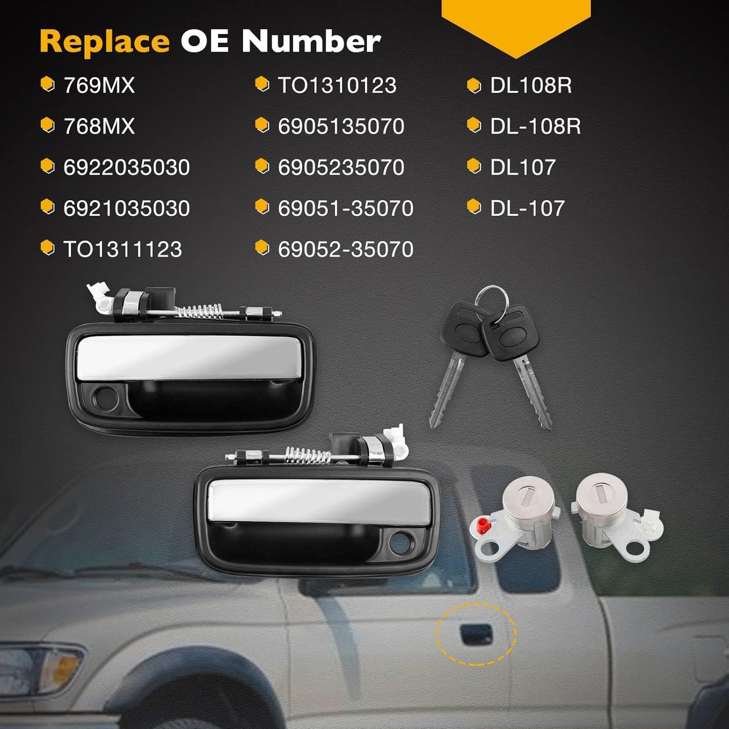 Mango de Puerta Exterior Cromado Gledewen para Toyota Tacoma/Hilux