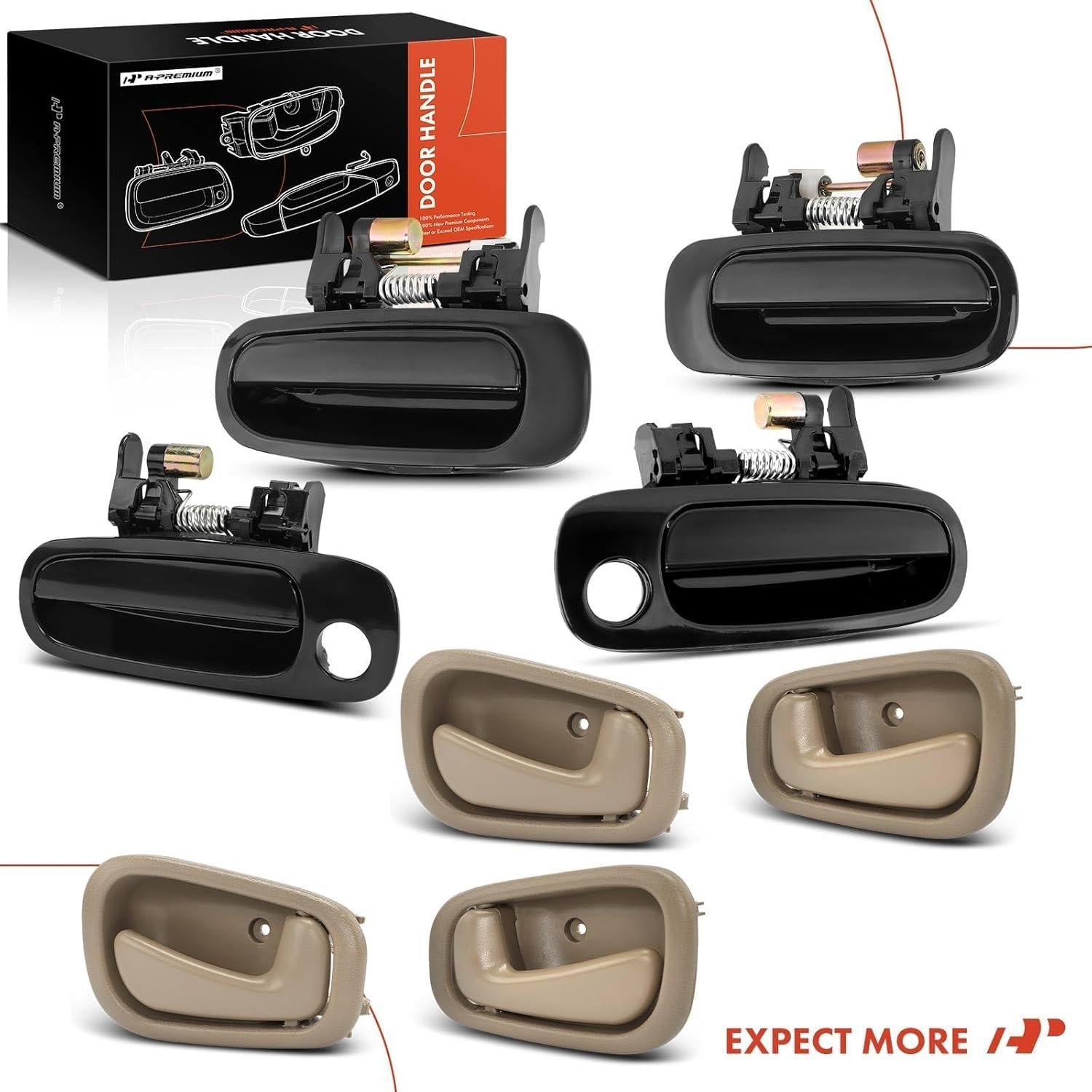 Manijas de Puerta A-Premium para Toyota Corolla y Chevy Prizm 1998-2002, Juego de 8 Piezas
