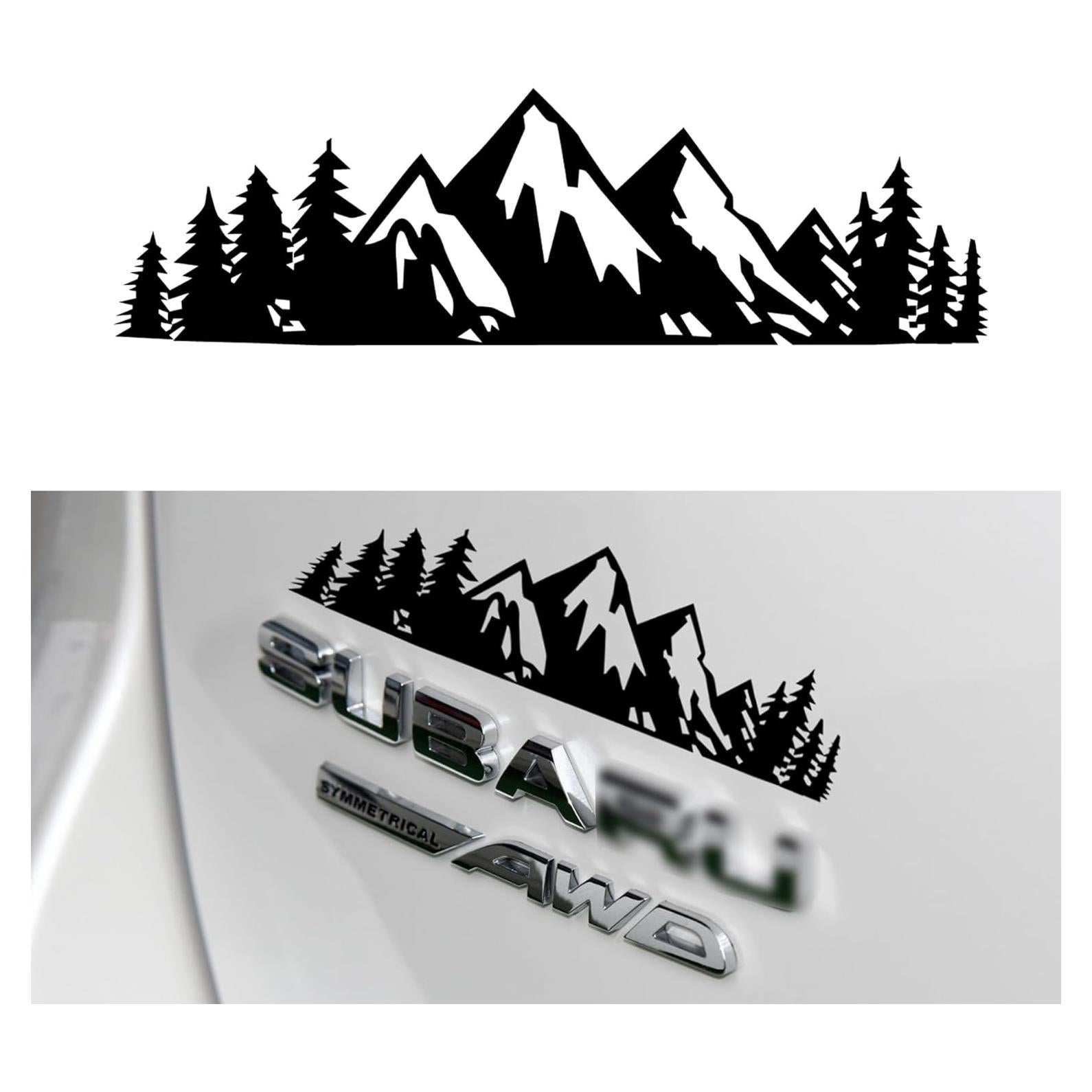 Calcomanía Vinilo Montaña Nieve SINGARO Negro para Auto