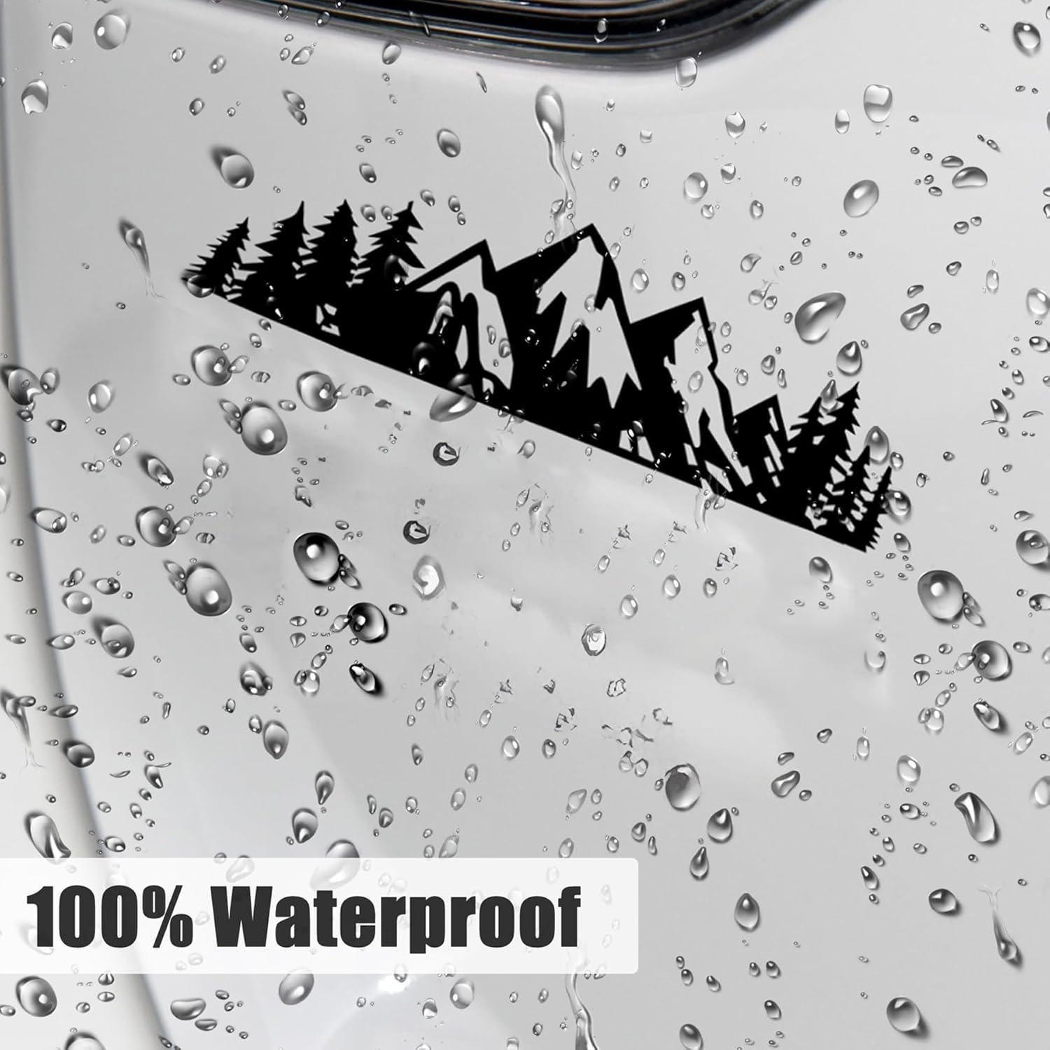 Calcomanía Vinilo Montaña Nieve SINGARO Negro para Auto