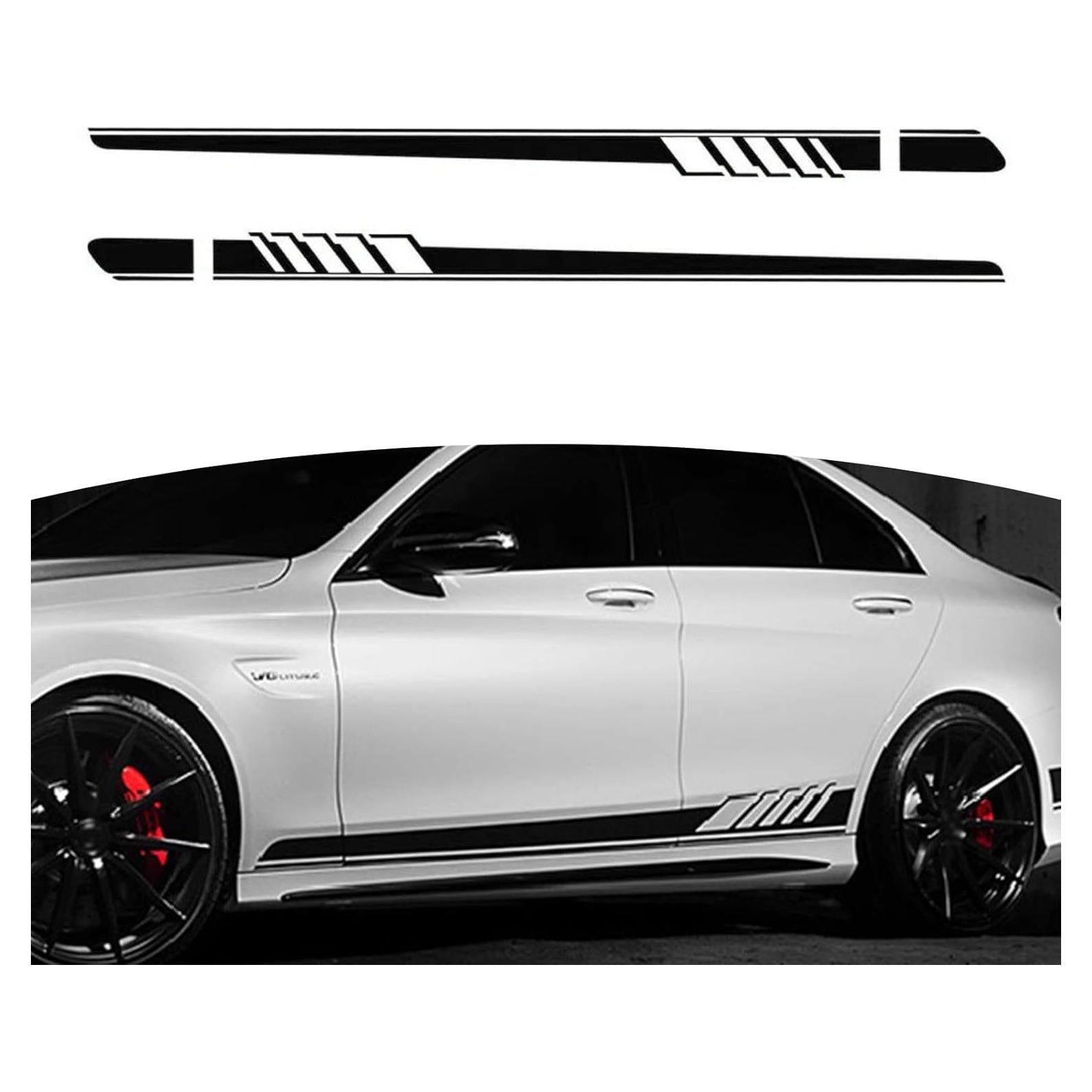 Pack 2 Calcomanías Laterales Tesnaao PVC Negro 11.48x224.36cm