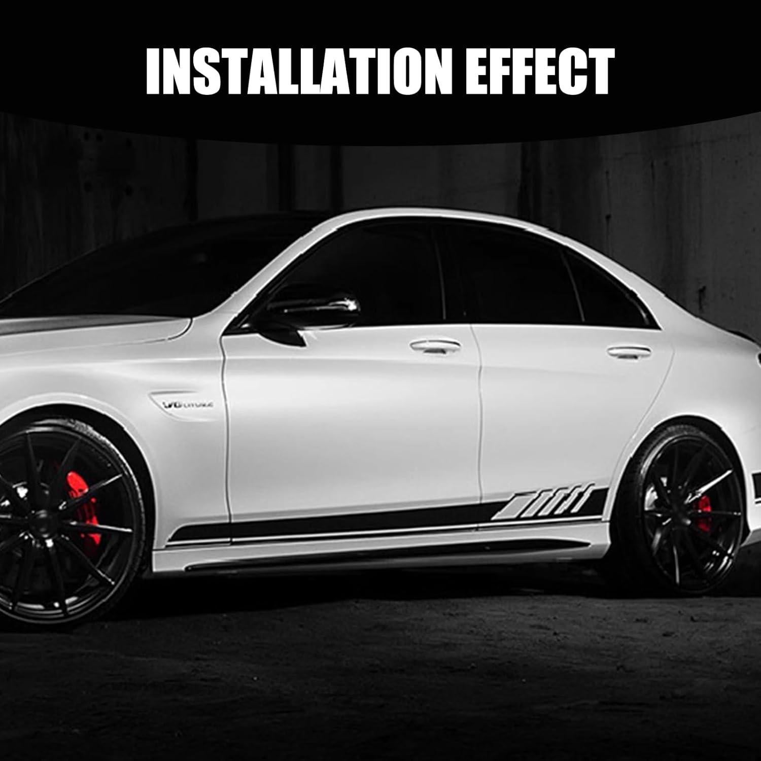 Pack 2 Calcomanías Laterales Tesnaao PVC Negro 11.48x224.36cm