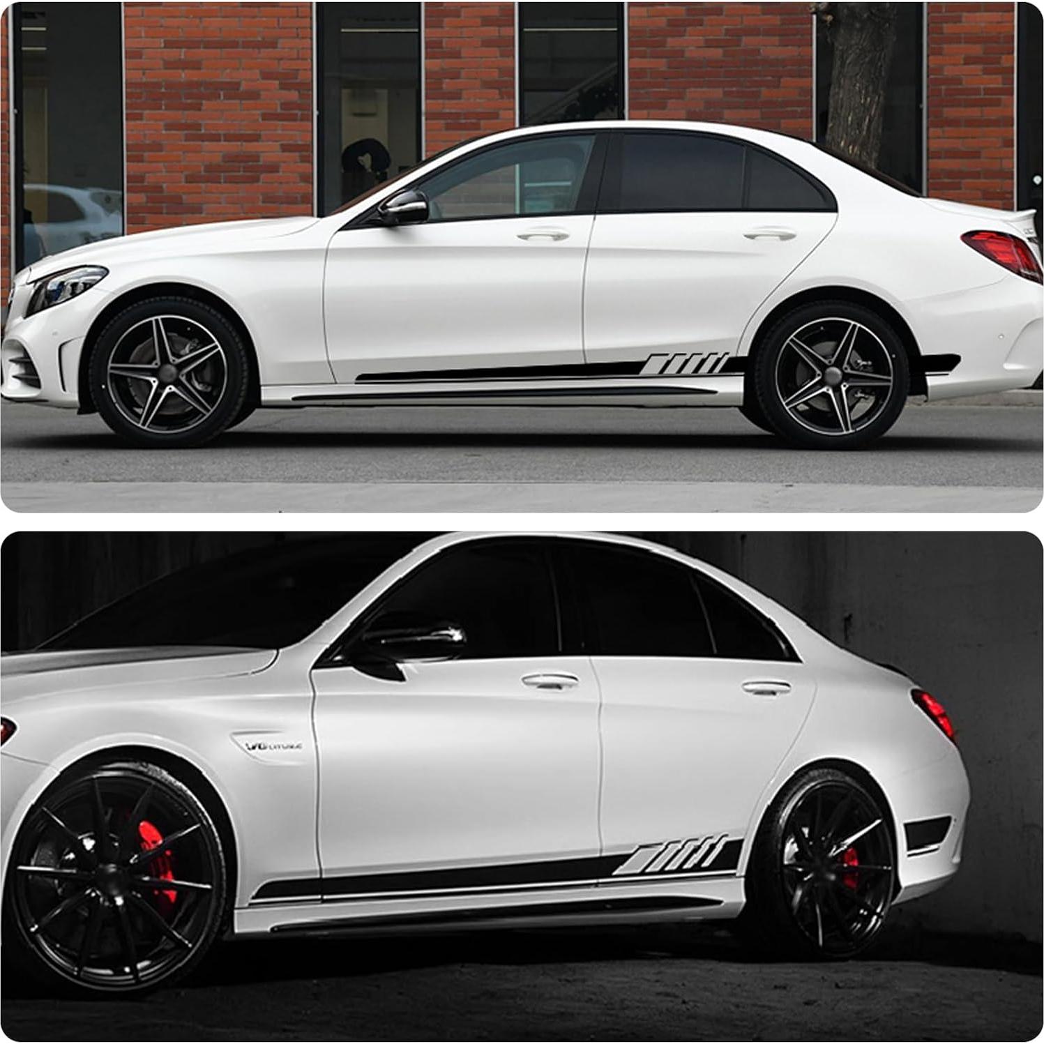 Pack 2 Calcomanías Laterales Tesnaao PVC Negro 11.48x224.36cm