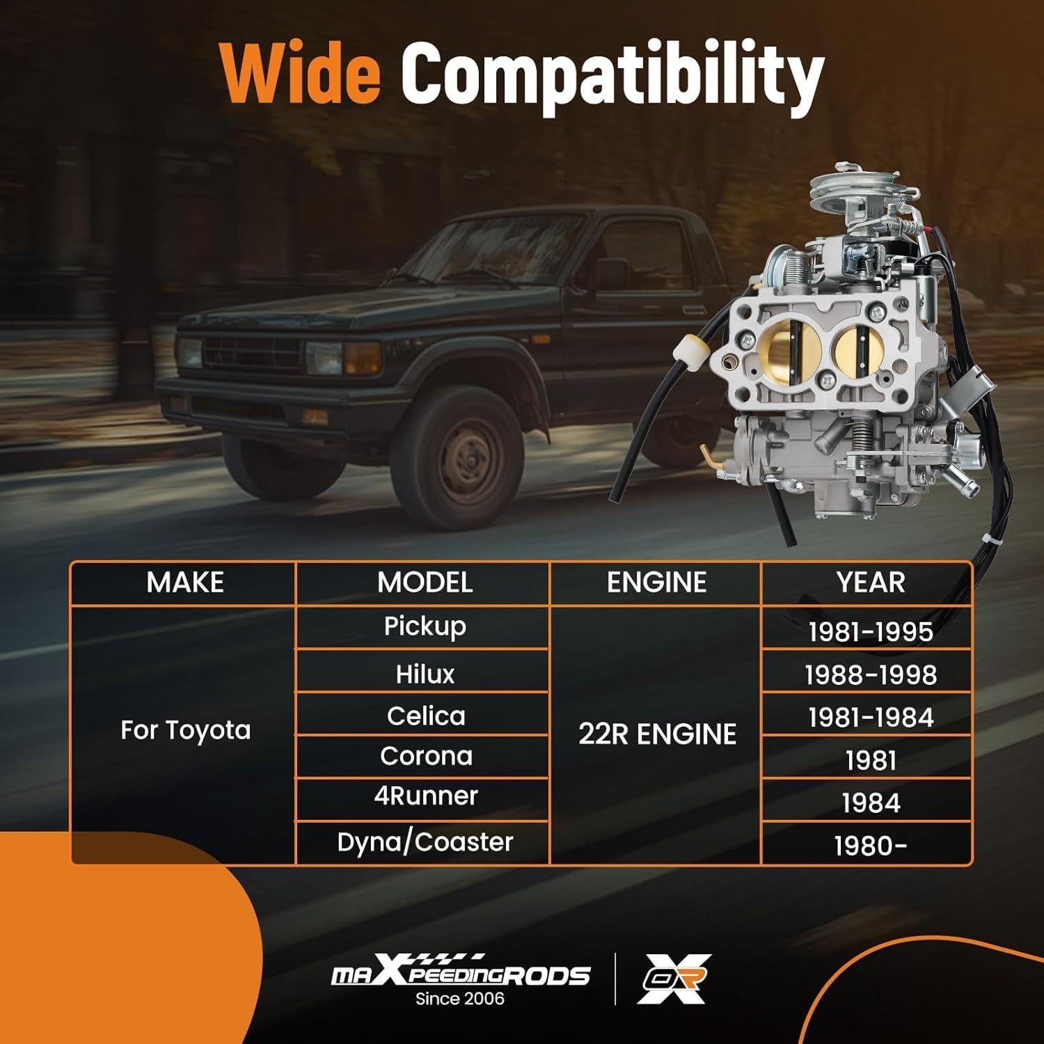 Carburador 2 Barriles maXpeedingrods para Toyota 22R 21100-35520