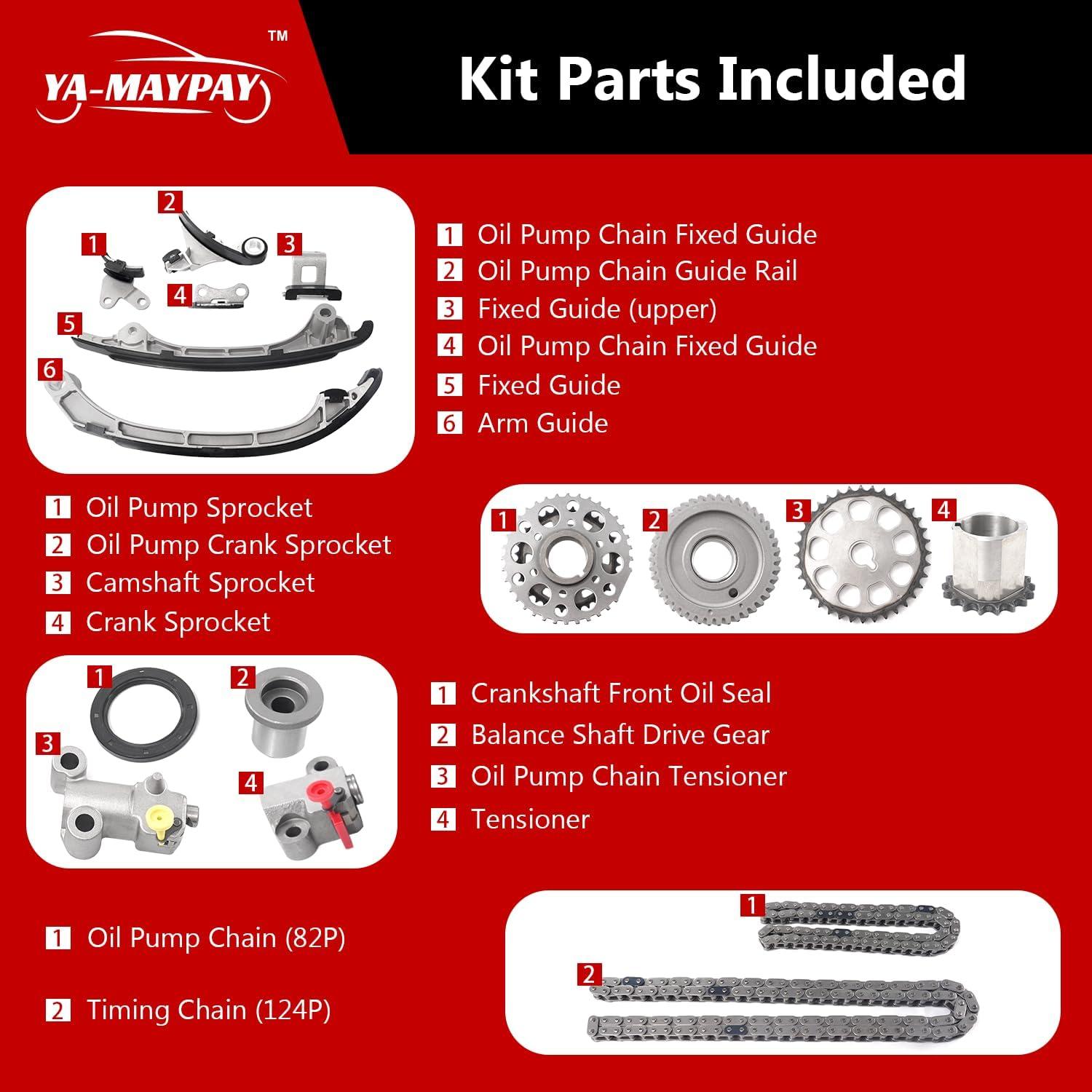 Kit de cadena de distribución YA-MAYPAY para Toyota 2.7L