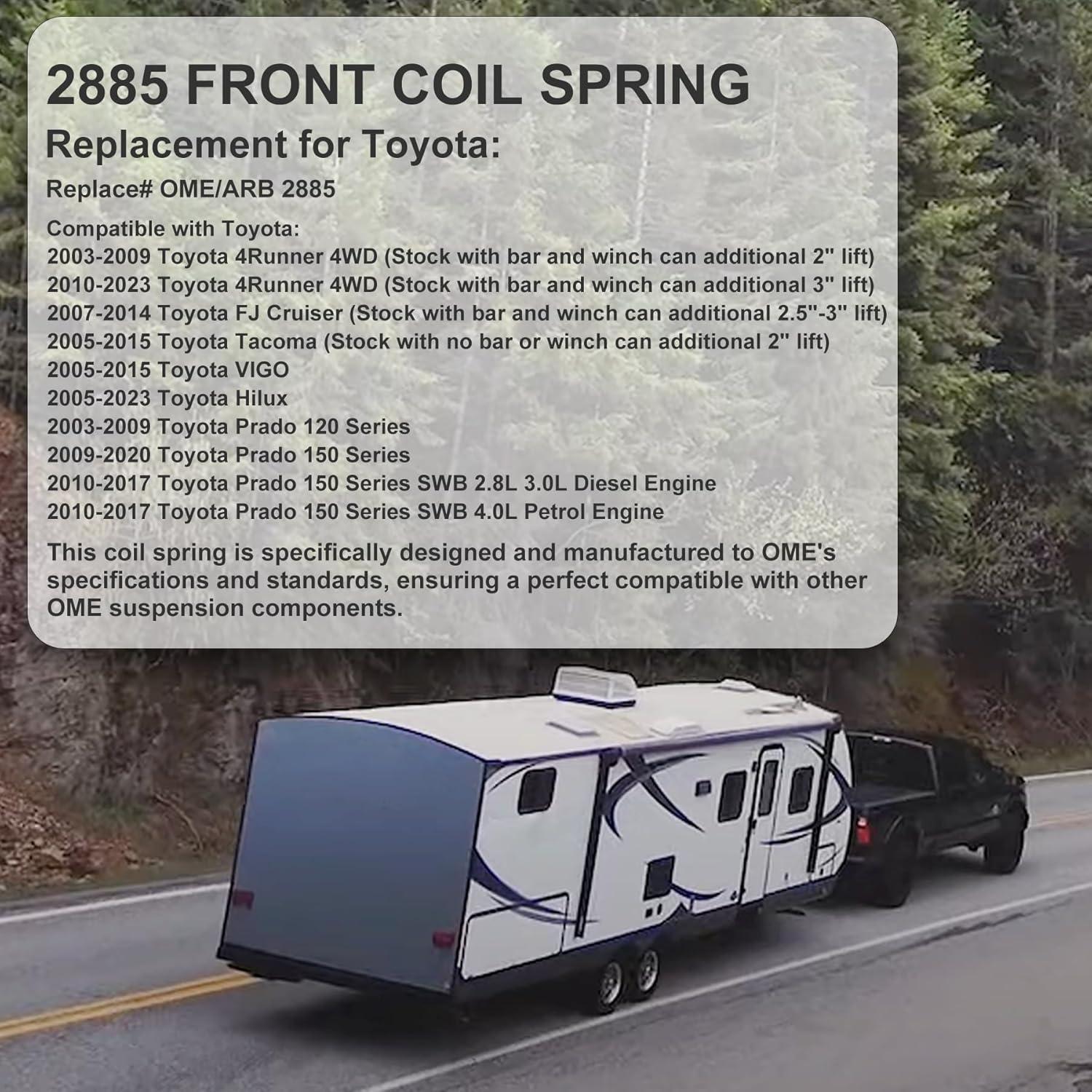 Juego de Resortes de Espiral Delanteros HQPASFY 2-3" para Toyota