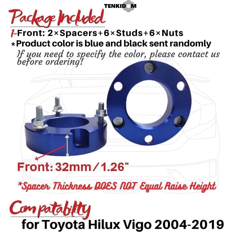 Kits de Nivelación Frontal 32MM TENKIDOM para Toyota Hilux 2004-2019