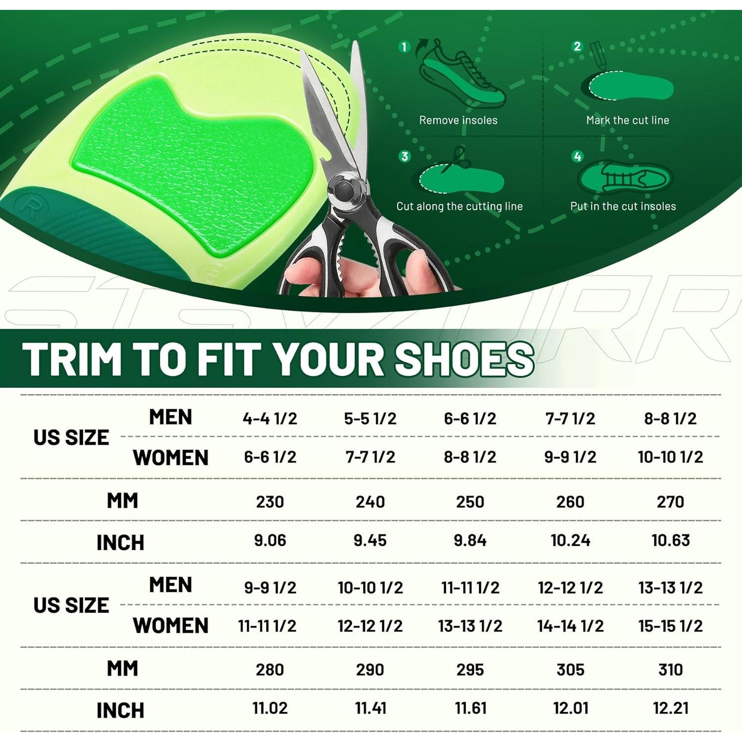 Plantillas Ortopédicas STSVZORR para Fascitis Plantar 230mm