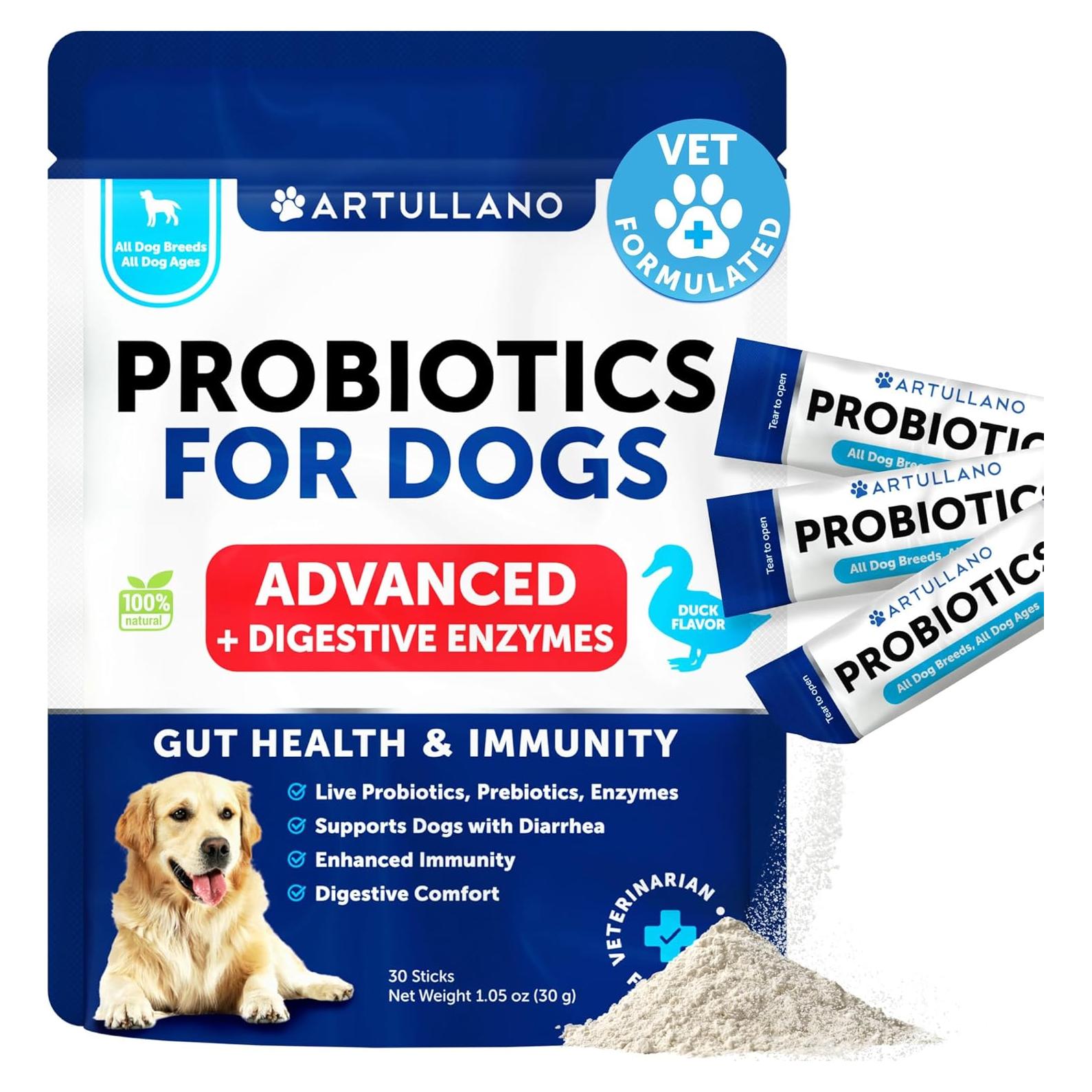 Polvo Probiotico para Perros Artullano 30 Palitos 59g Salud Digestiva