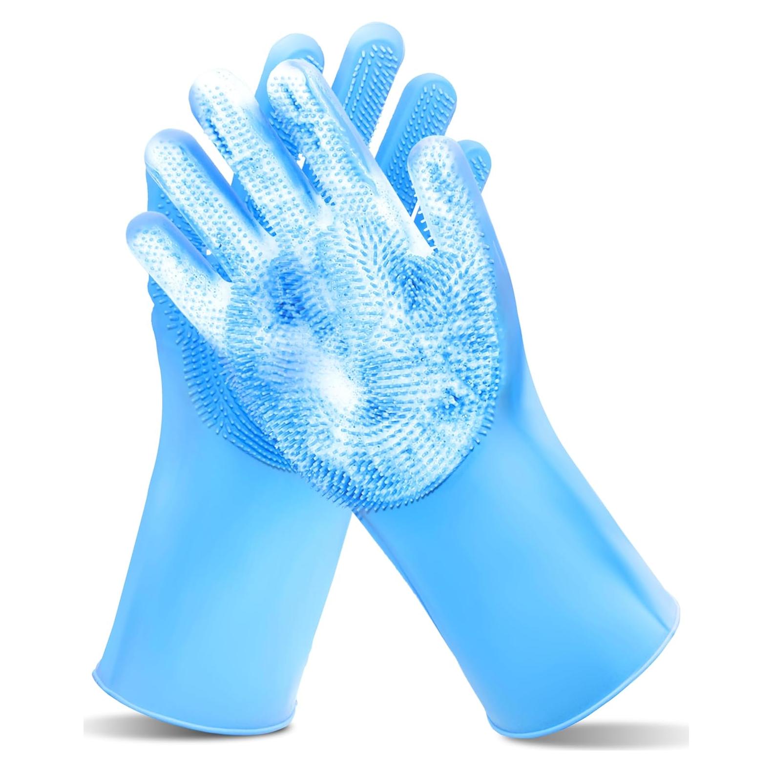 Guantes de Aseo para Mascotas Maiiu - Silicona Azul 32x16cm
