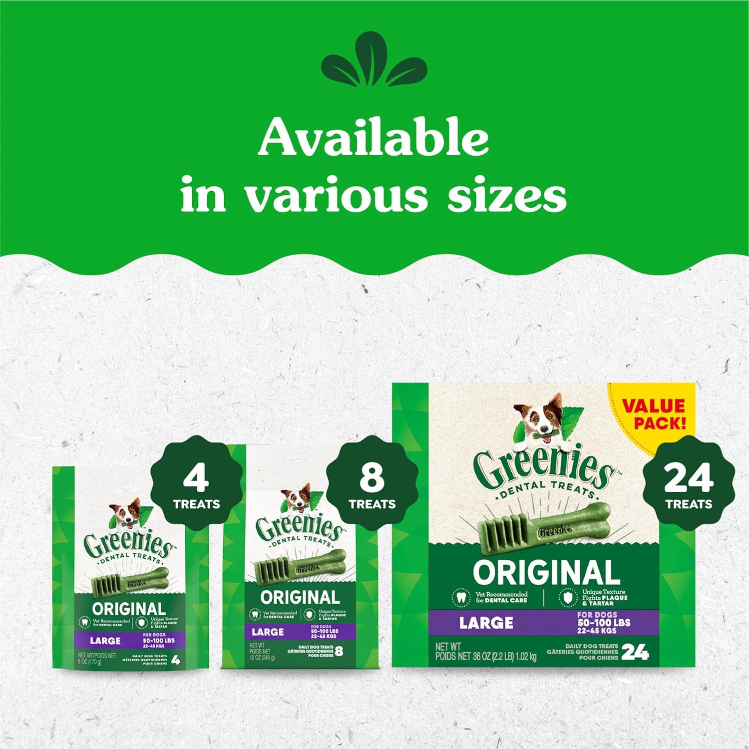 Golosinas Dentales Greenies Original para Perros Grandes - 48 Unidades