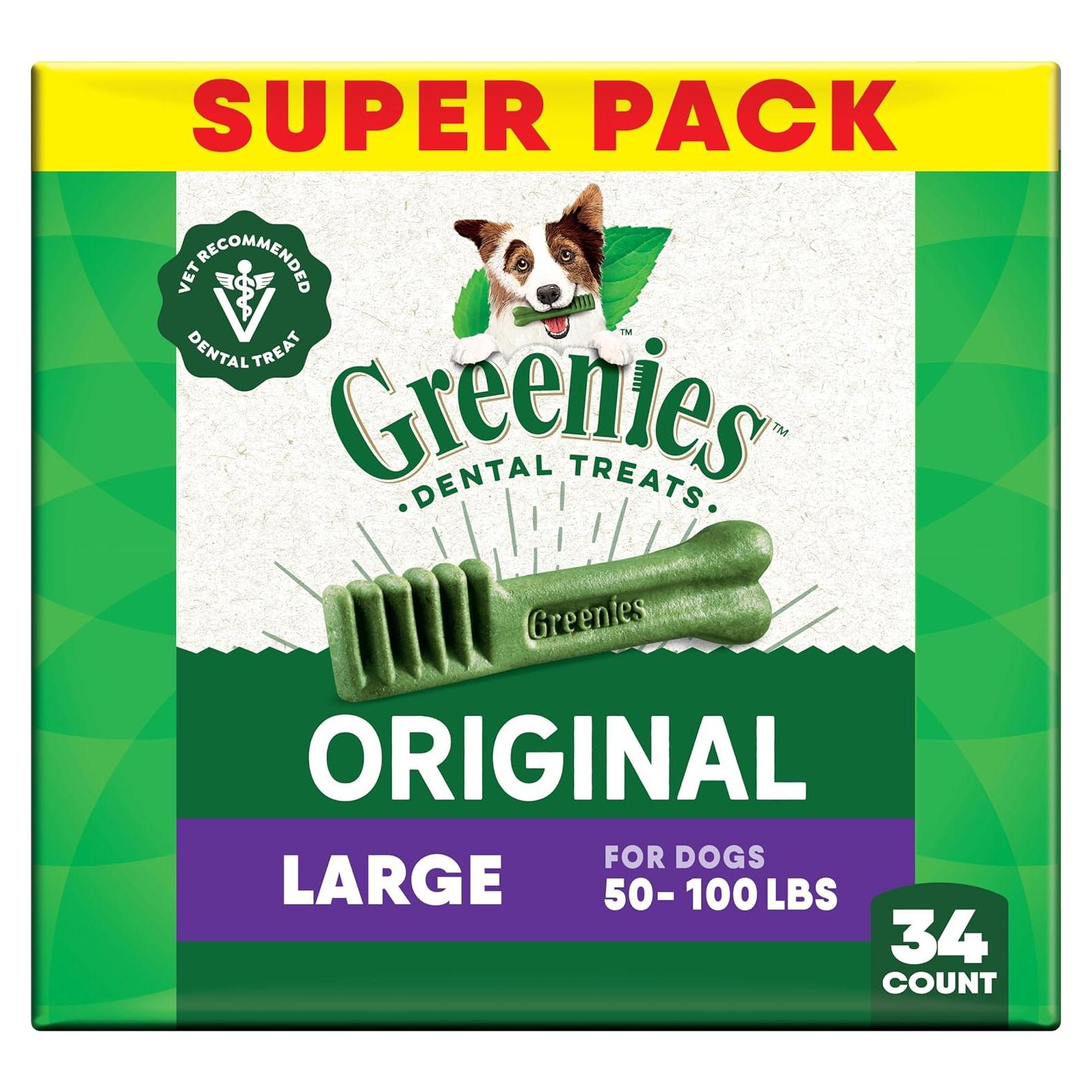 Golosinas Dentales Greenies para Perros Adultos Sabor Original 1.53 kg