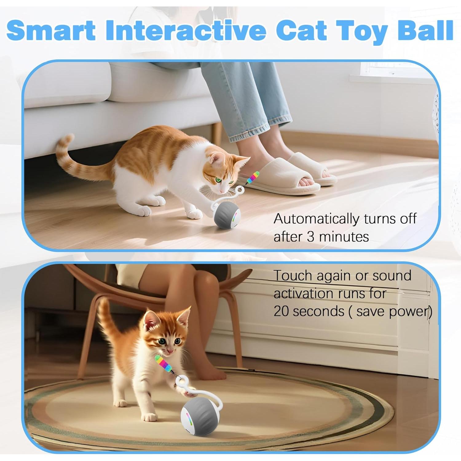 Juguete Interactivo para Gatos GOGODOGYA Bola con Luz LED