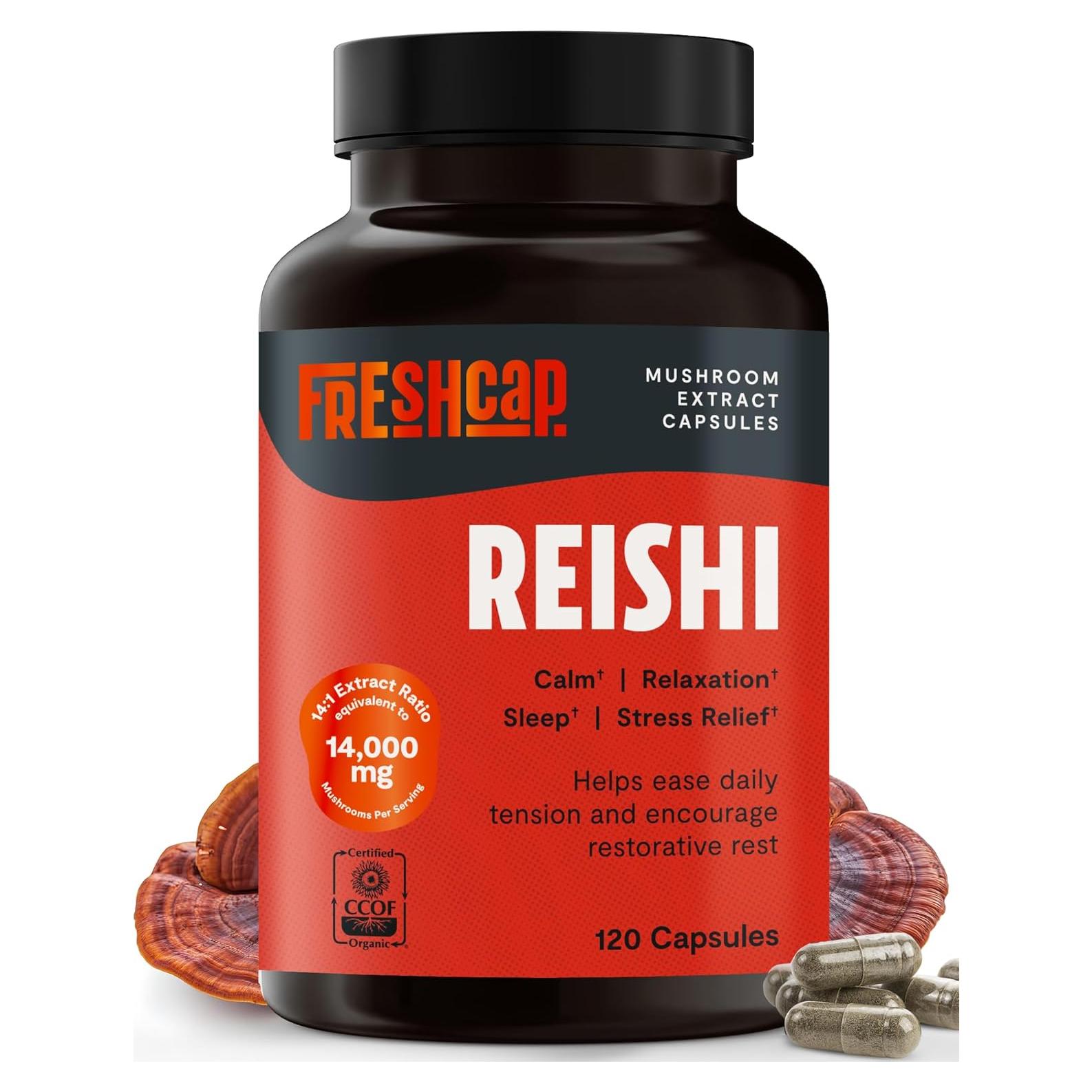 Suplemento de Champiñón Reishi FreshCap 14,000mg - 120 Cápsulas